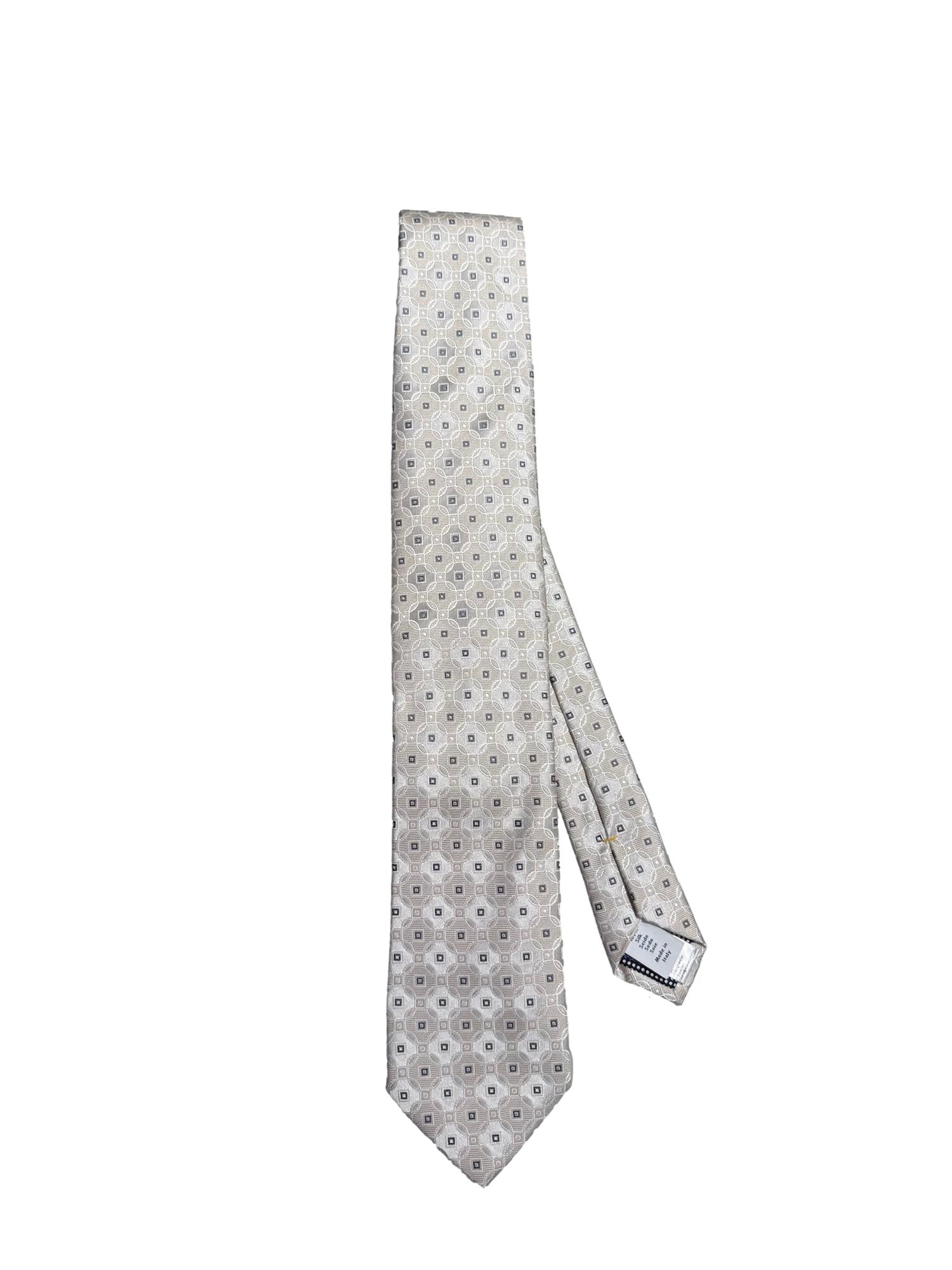 Eton Medallion Woven Silk Tie Slips Lys Beige - modostore.no