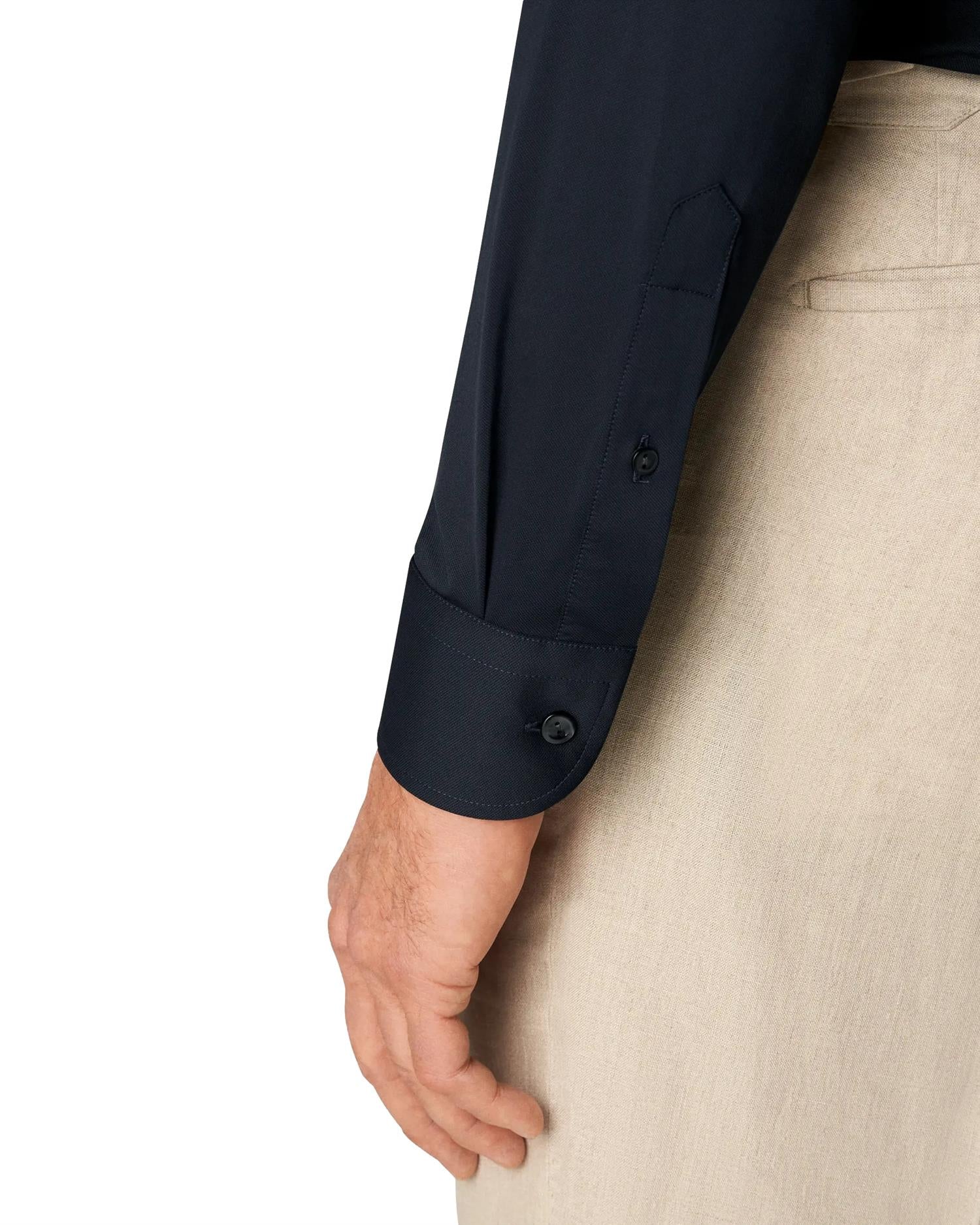 Eton Navy Four-Way Stretch Shirt Skjorte Marine - modostore.no