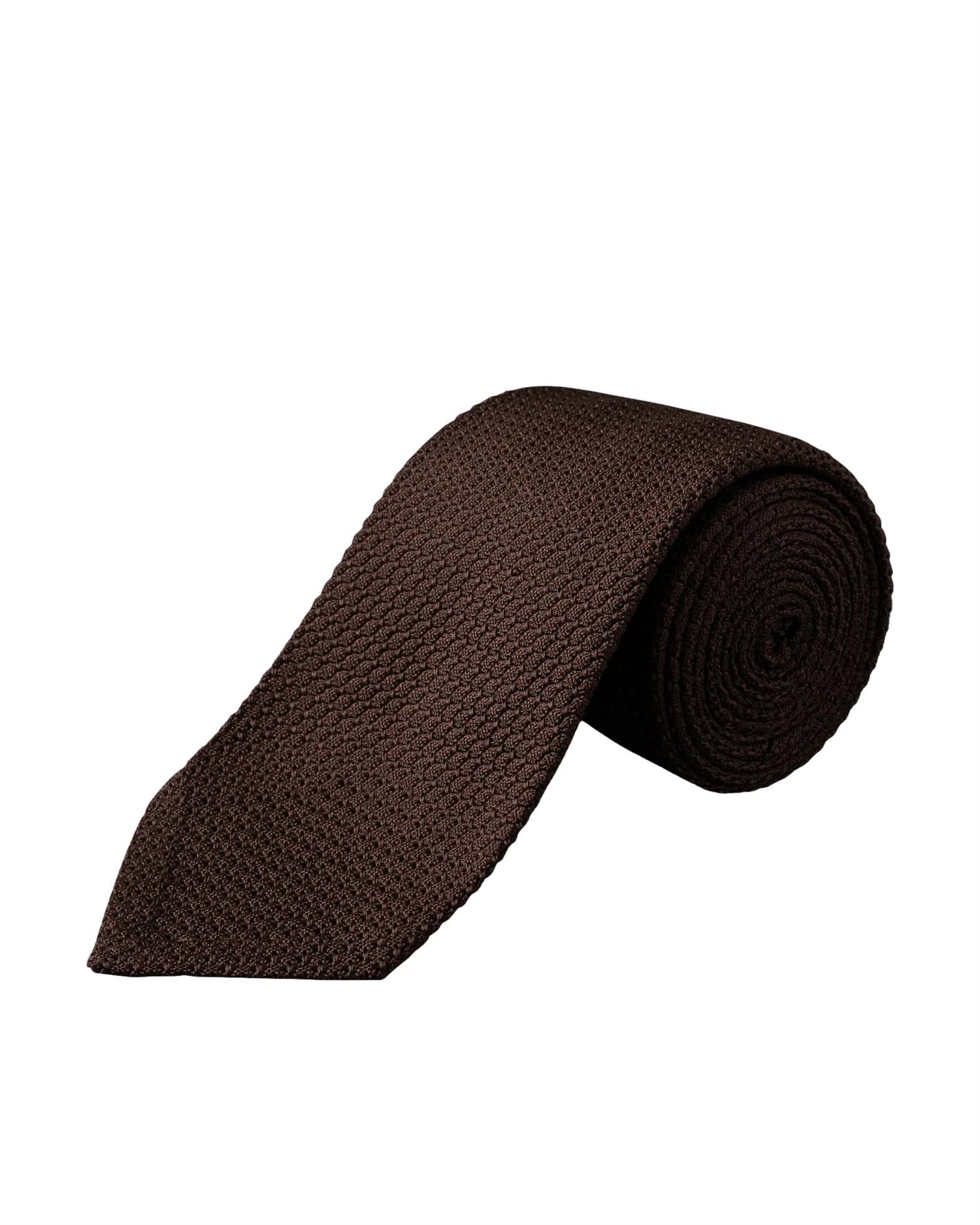 Eton Solid Grenadine Tie Slips Mørkebrun - modostore.no