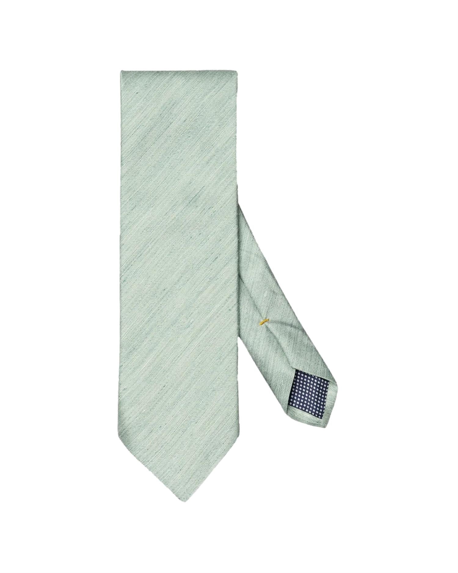 Eton Solid Silk Linen Tie Slips Lysegrønn - modostore.no