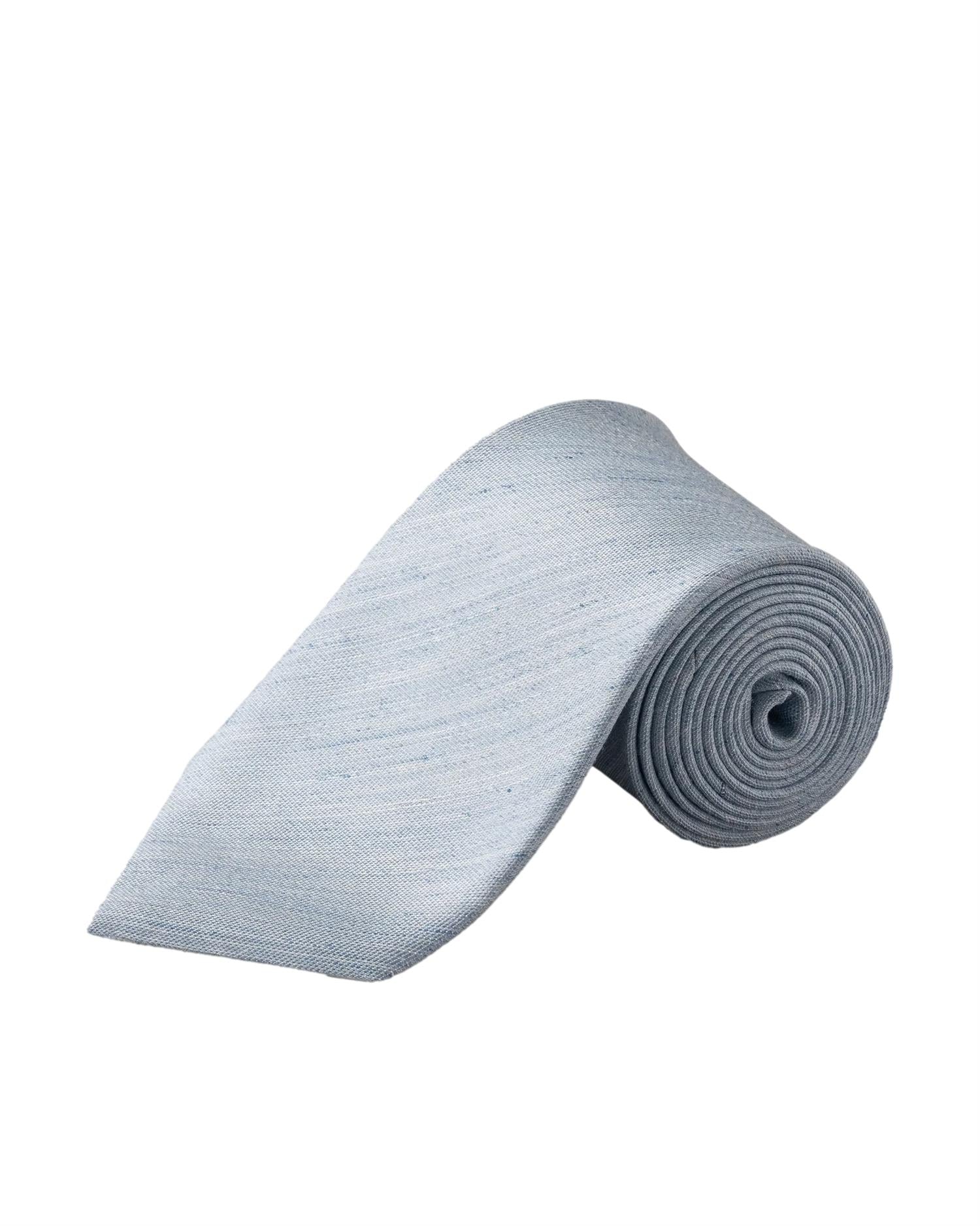 Eton Solid Woven Linen Silk Tie Light blue Slips Lyseblå - modostore.no