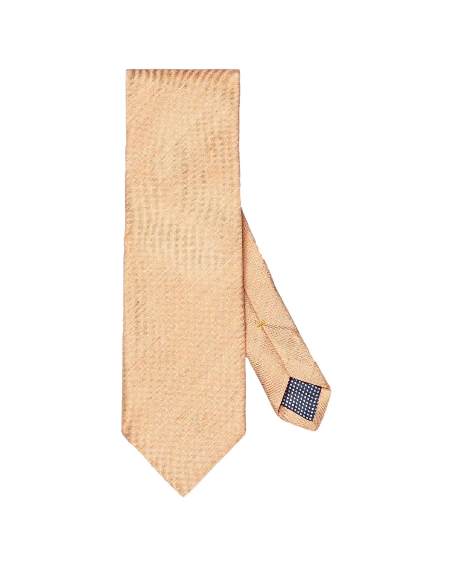 Eton Solid Woven Linen Silk Tie Orange Slips Lyseoransje - modostore.no