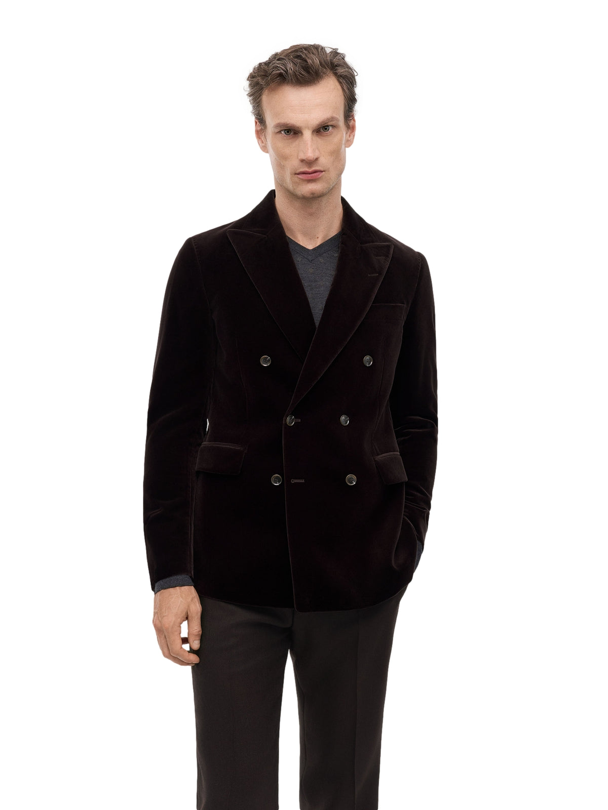 Tiger of Sweden Ease Db Velvet Jacket Blazer Brun