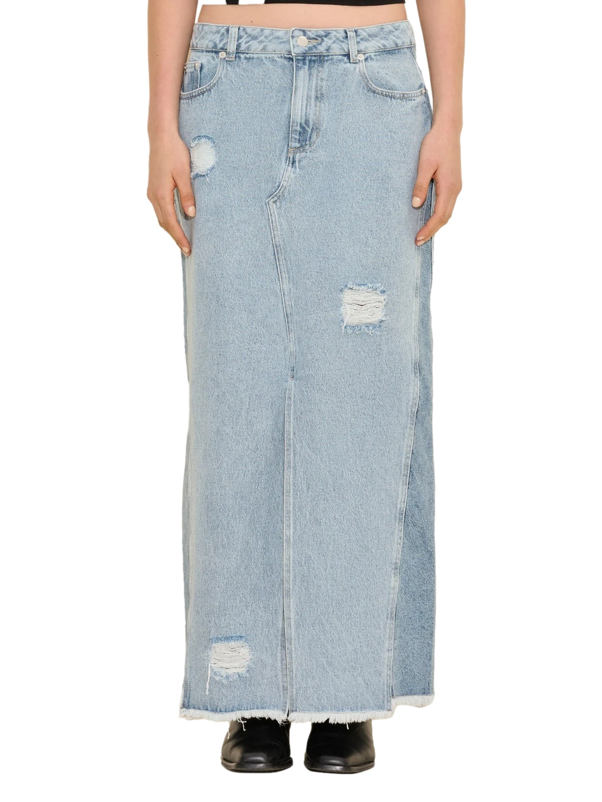 Holzweiler Louisa Long Denim Skirt Skjørt Denim - modostore.no