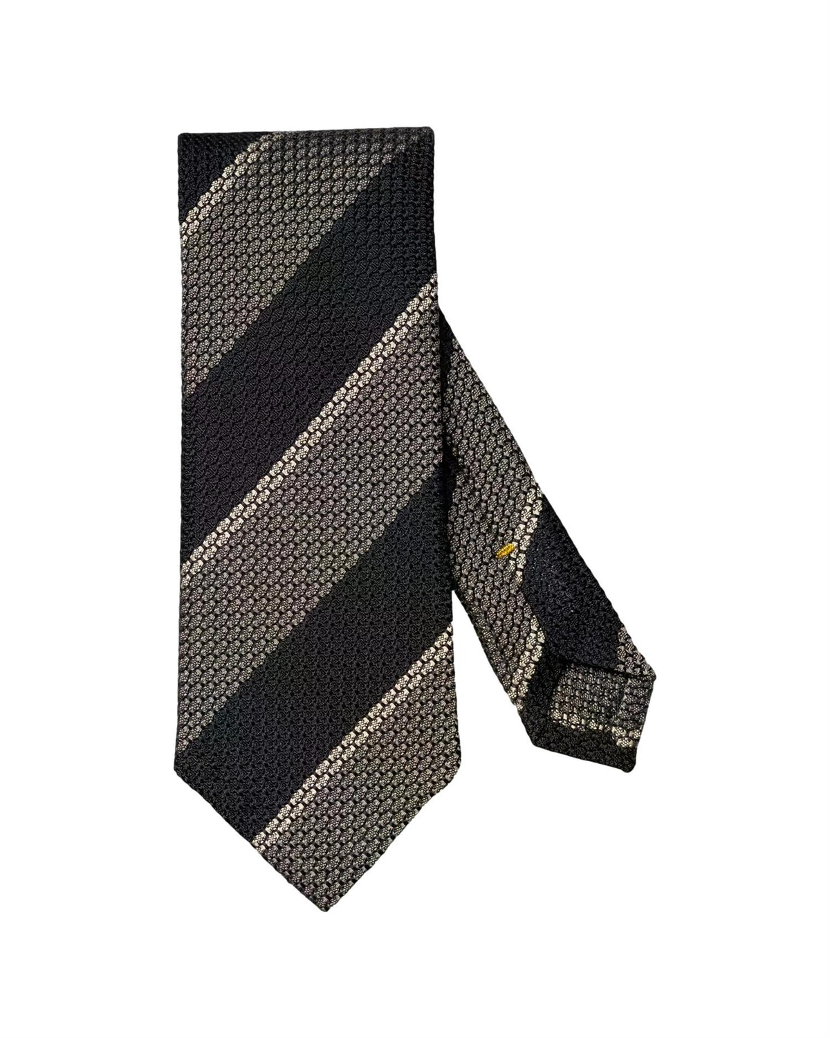 Eton Striped Grenadine Silk Tie Slips Mørk Blå Melert