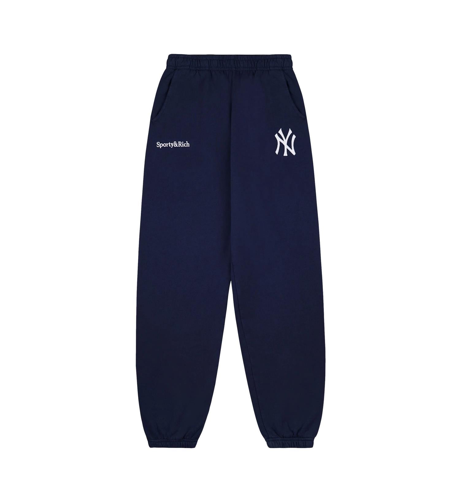 Sporty & Rich Yankees Serif Sweatpant Joggebukse Navy - modostore.no