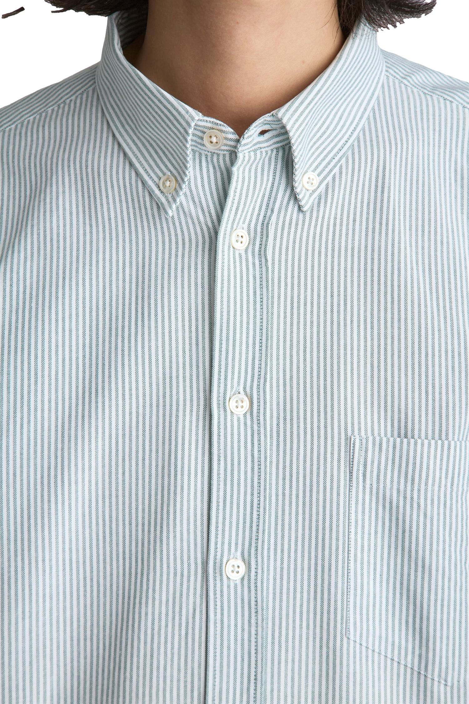 Livid Initial Green Candystripe Skjorte Hvit Og Grønn - modostore.no