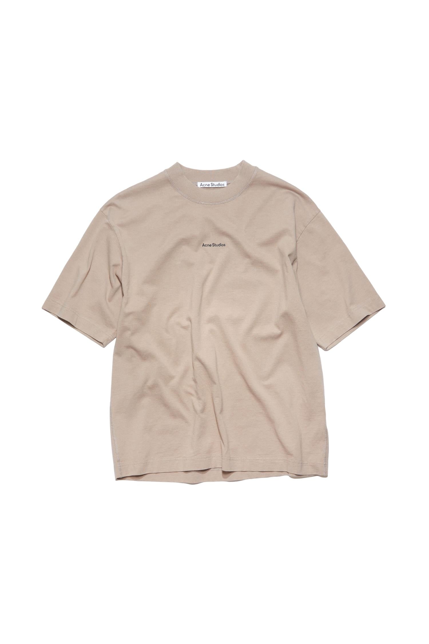 Acne Logo T-shirt Mushroom Beige T-shirt Beige