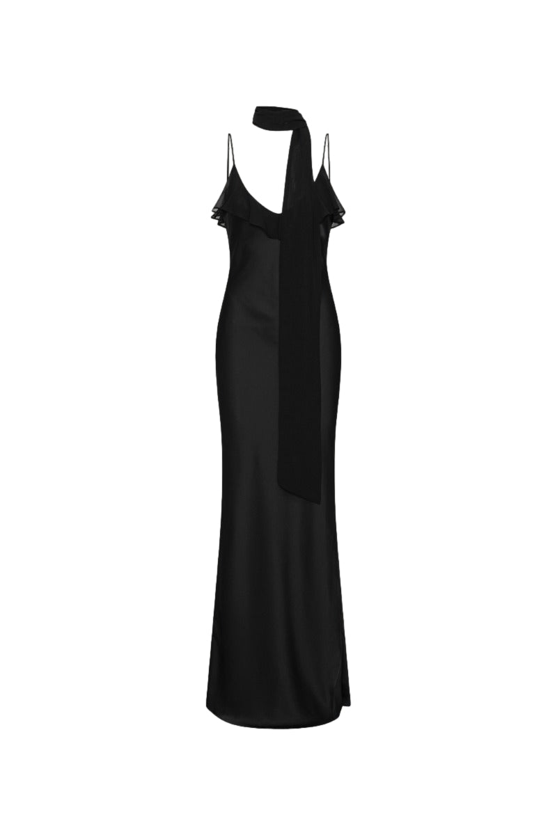 ROTATE V-Neck Slip Dress Kjole Sort
