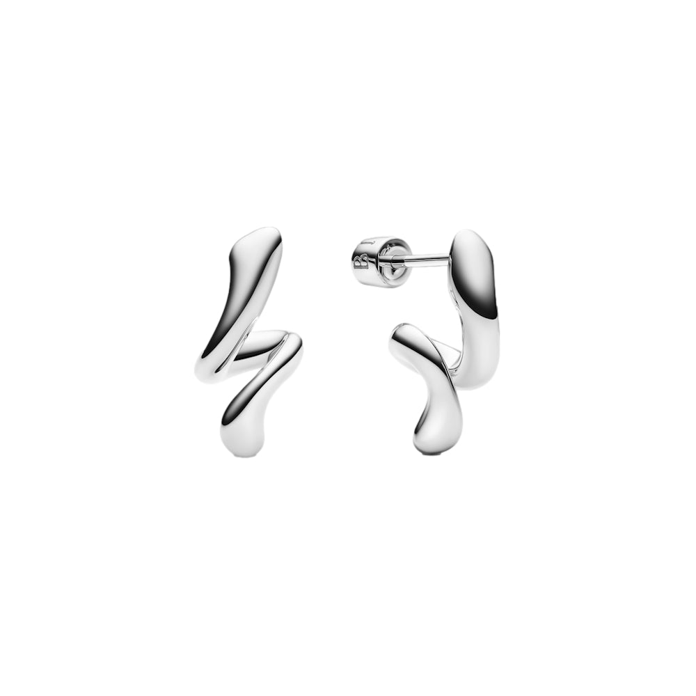 Maria Black Coil Curl Studs Pair Øredobber Sølv - modostore.no