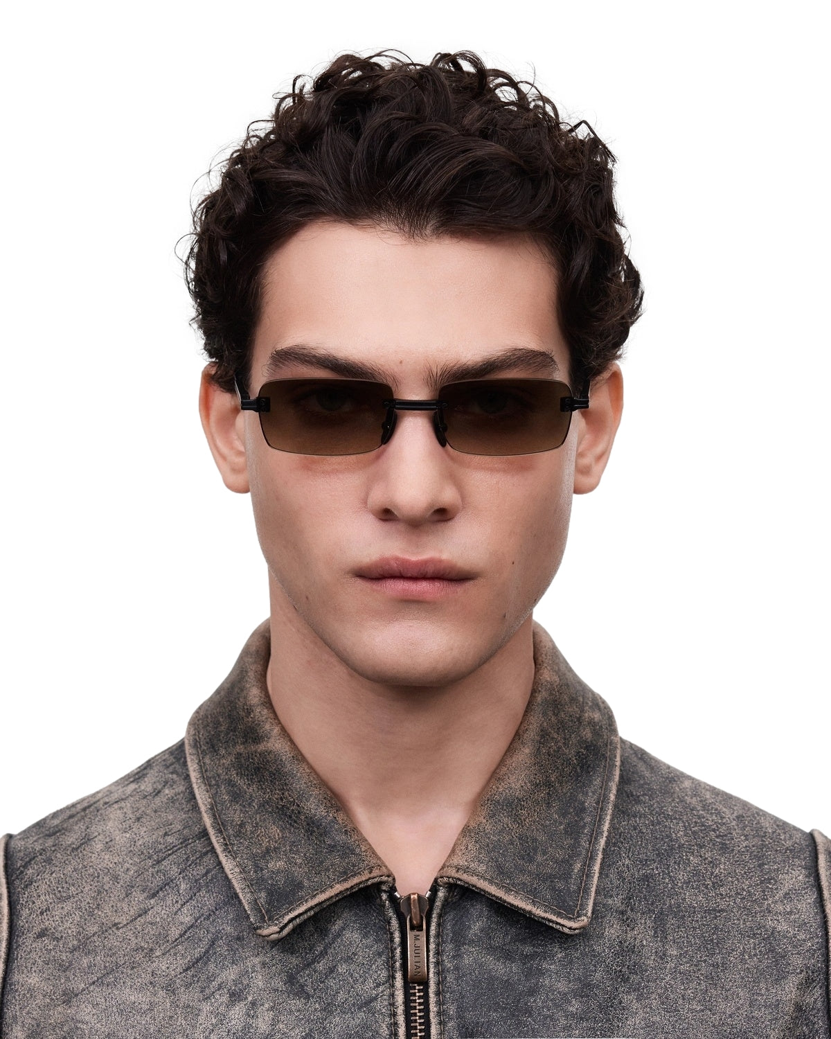 Chimi Eyewear Rimless Parallel Brown Gradient Solbriller Lysebrun