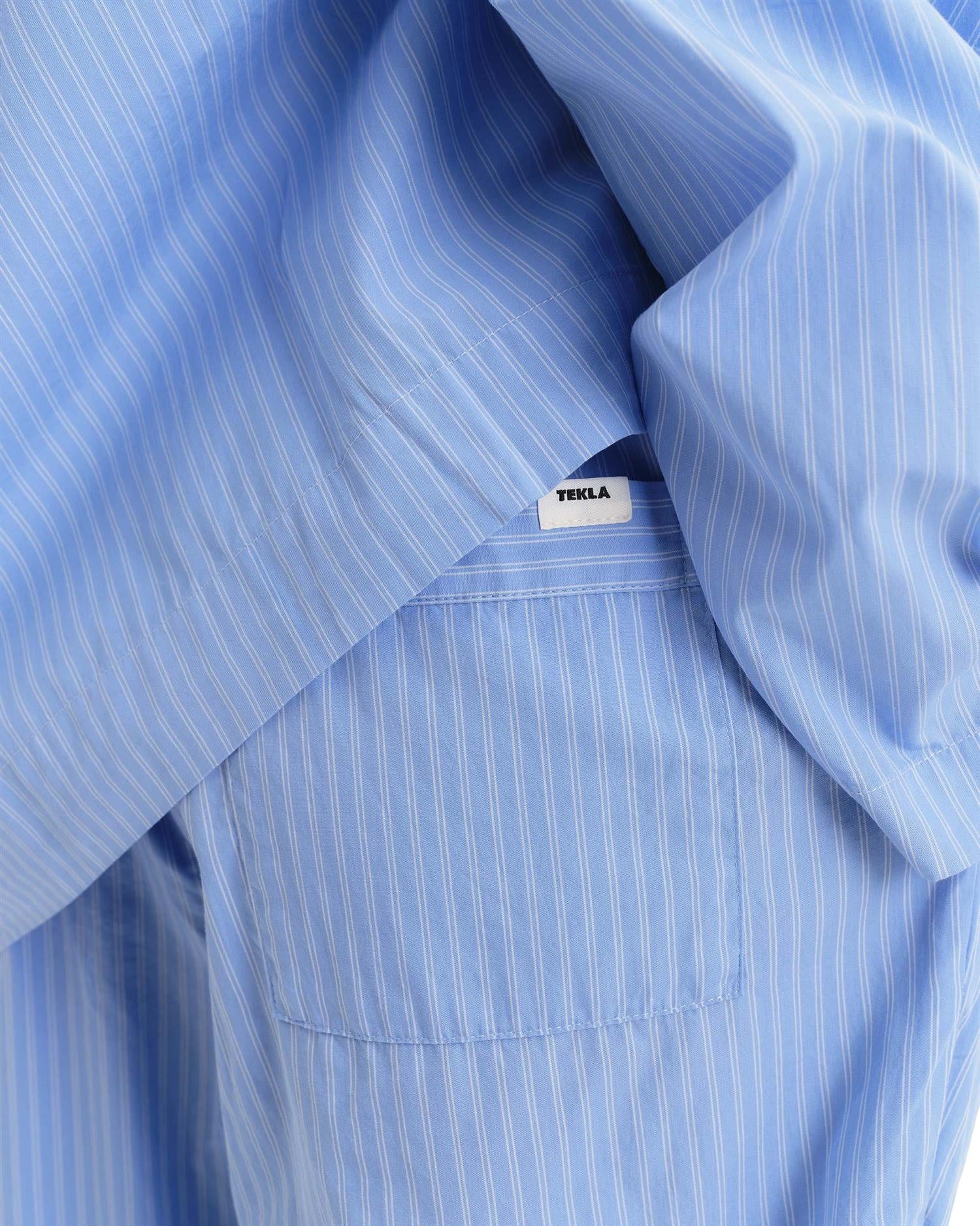 Tekla Poplin Pyjamas Pants Pin Stripes Undertøy Blå