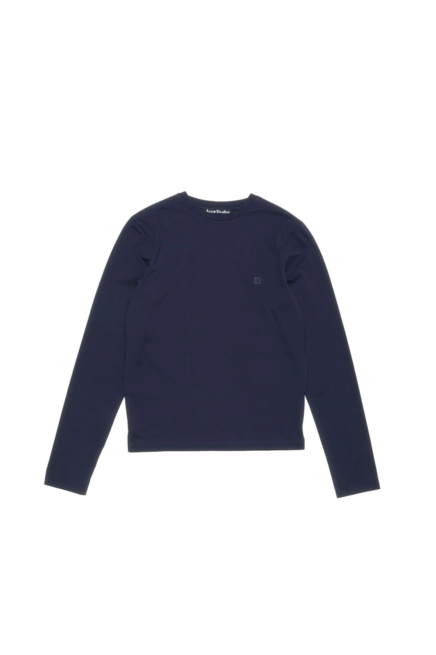 Acne Regular Fit Face Long Sleeve Genser Mørkeblå - modostore.no