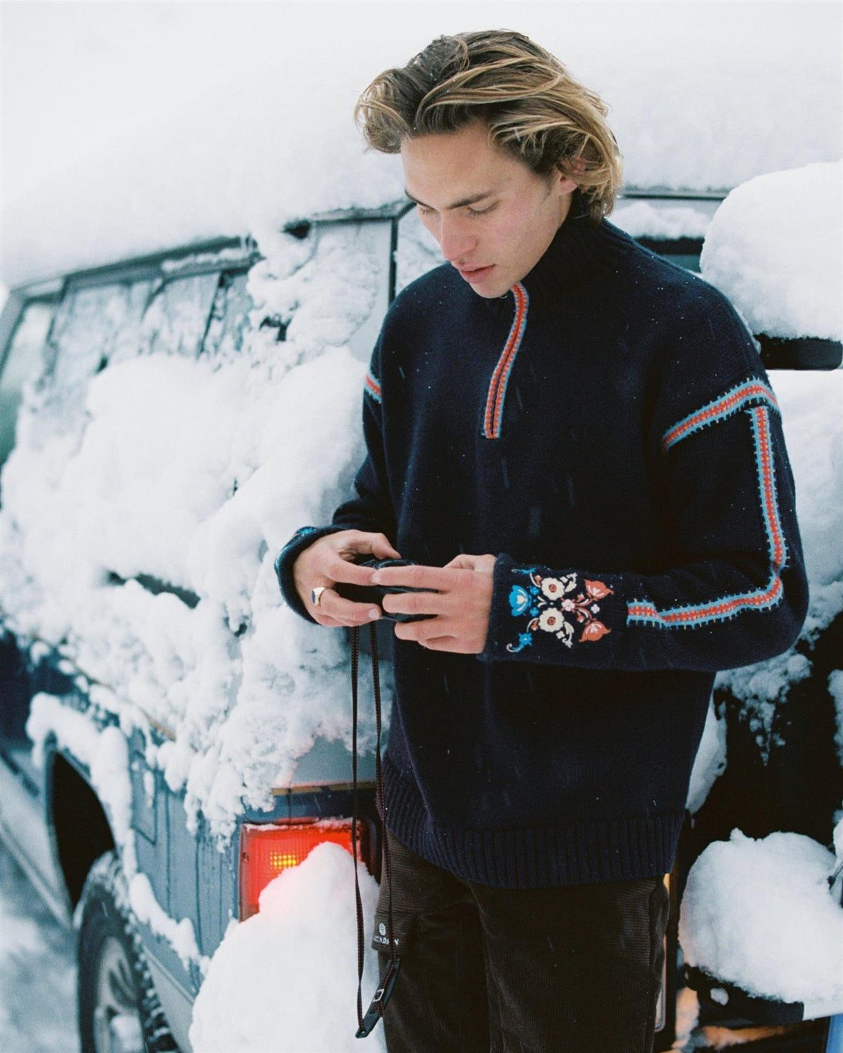 Amundsen Goffa Half Zip Mens Gudbrandsdalen Genser Mørkeblå