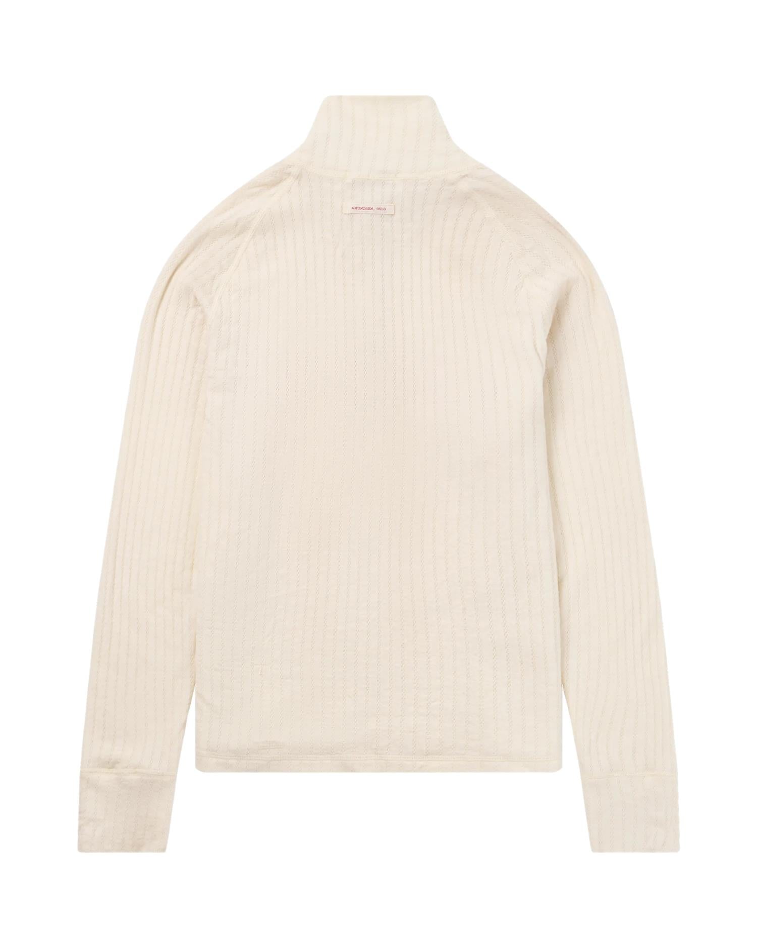 Amundsen Hero's hide Half Zip Womens Ullundertøy Off-White - modostore.no