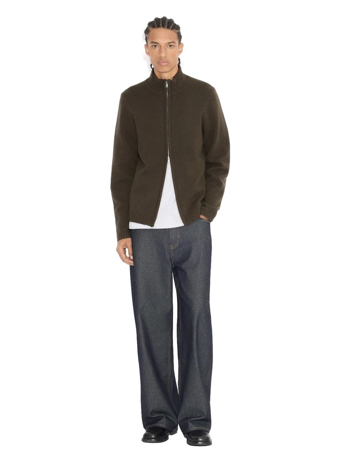 Holzweiler Andreas Zip-Up Cardigan Cardigan Mørkegrønn