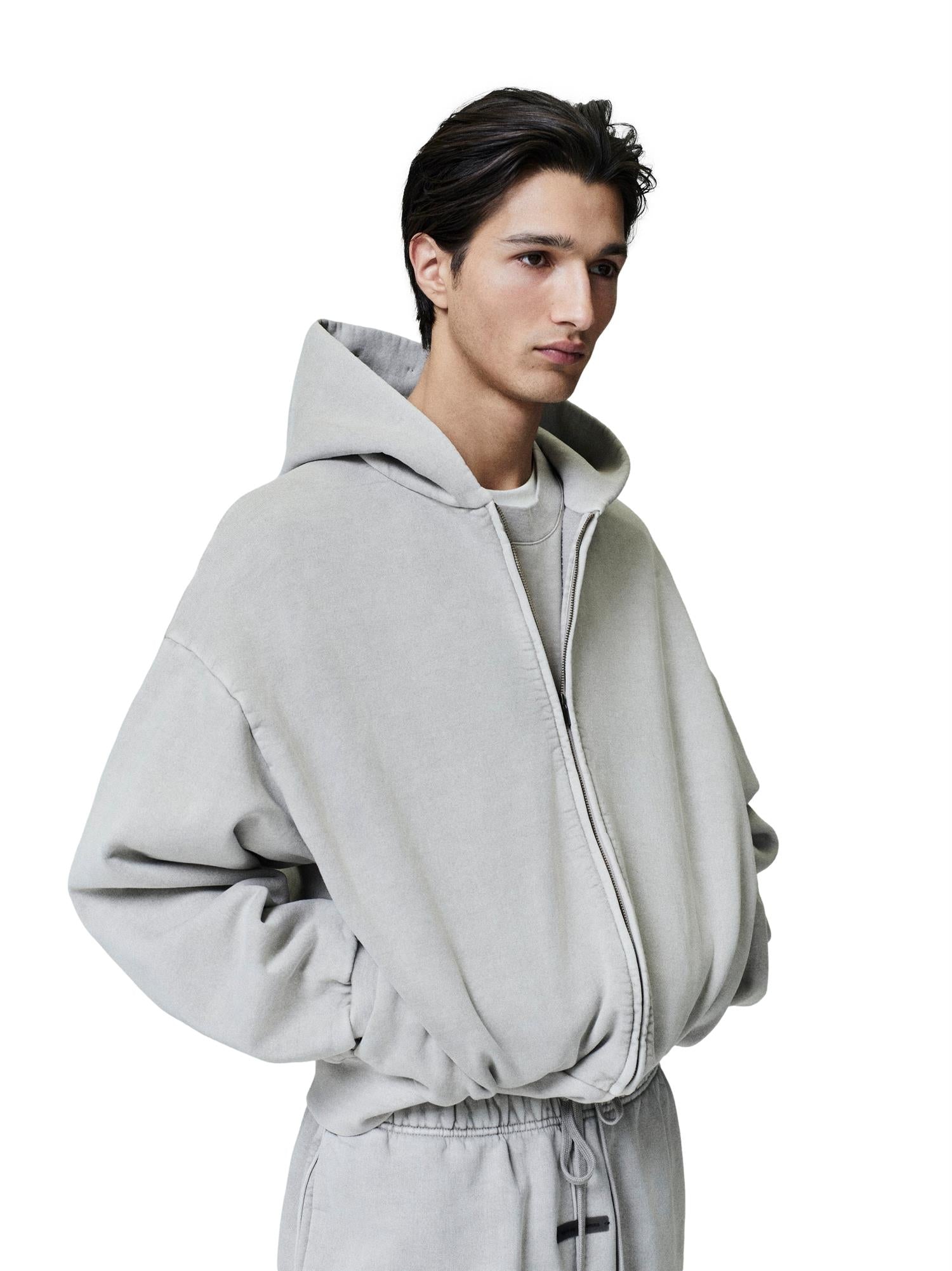 Fear of God Essentials Classic Full Zip Hoodie Hettegenser Grå - modostore.no
