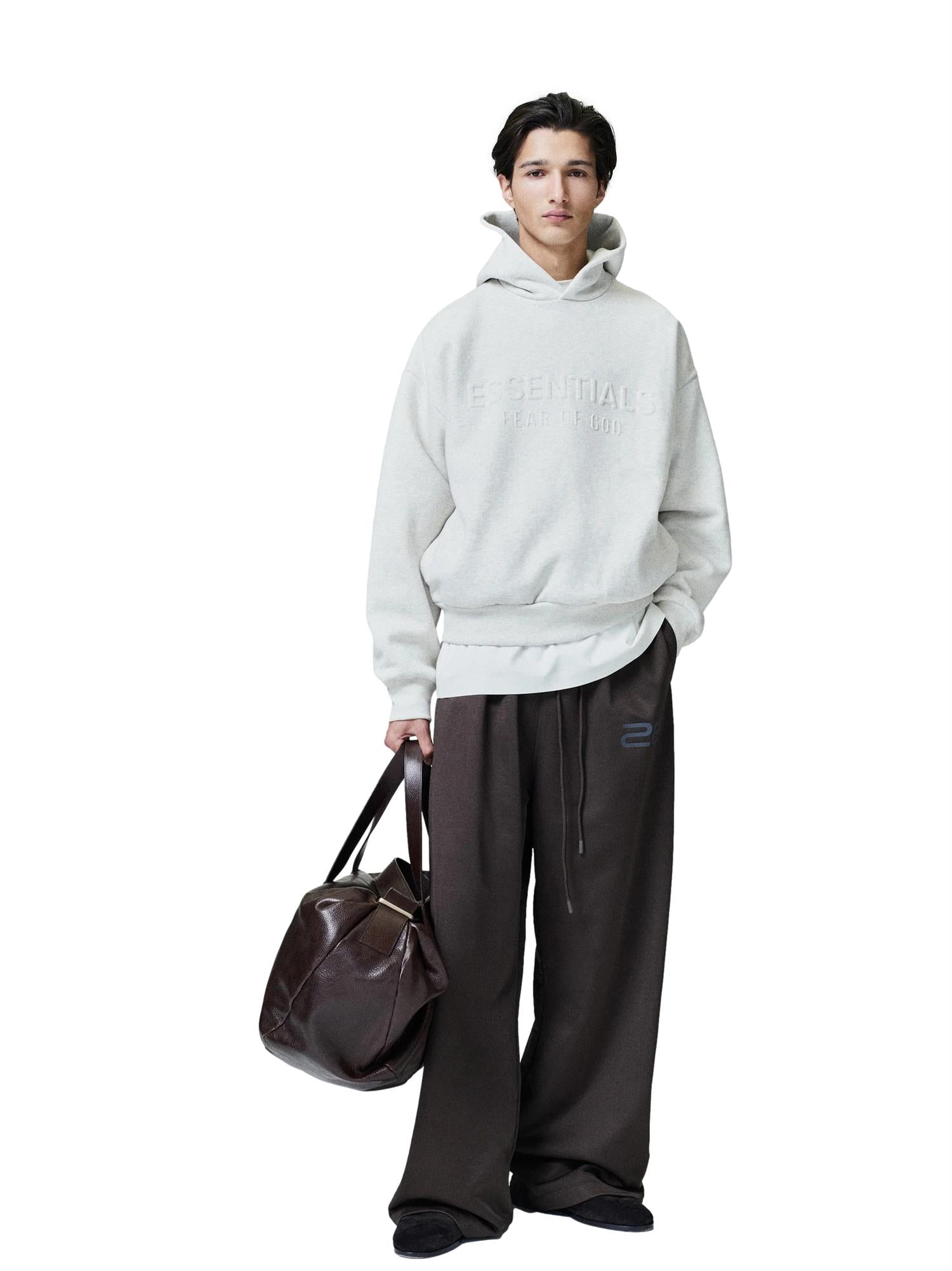 Fear of God Essentials Classic Hoodie Hettegenser Lys Grå Melert - modostore.no