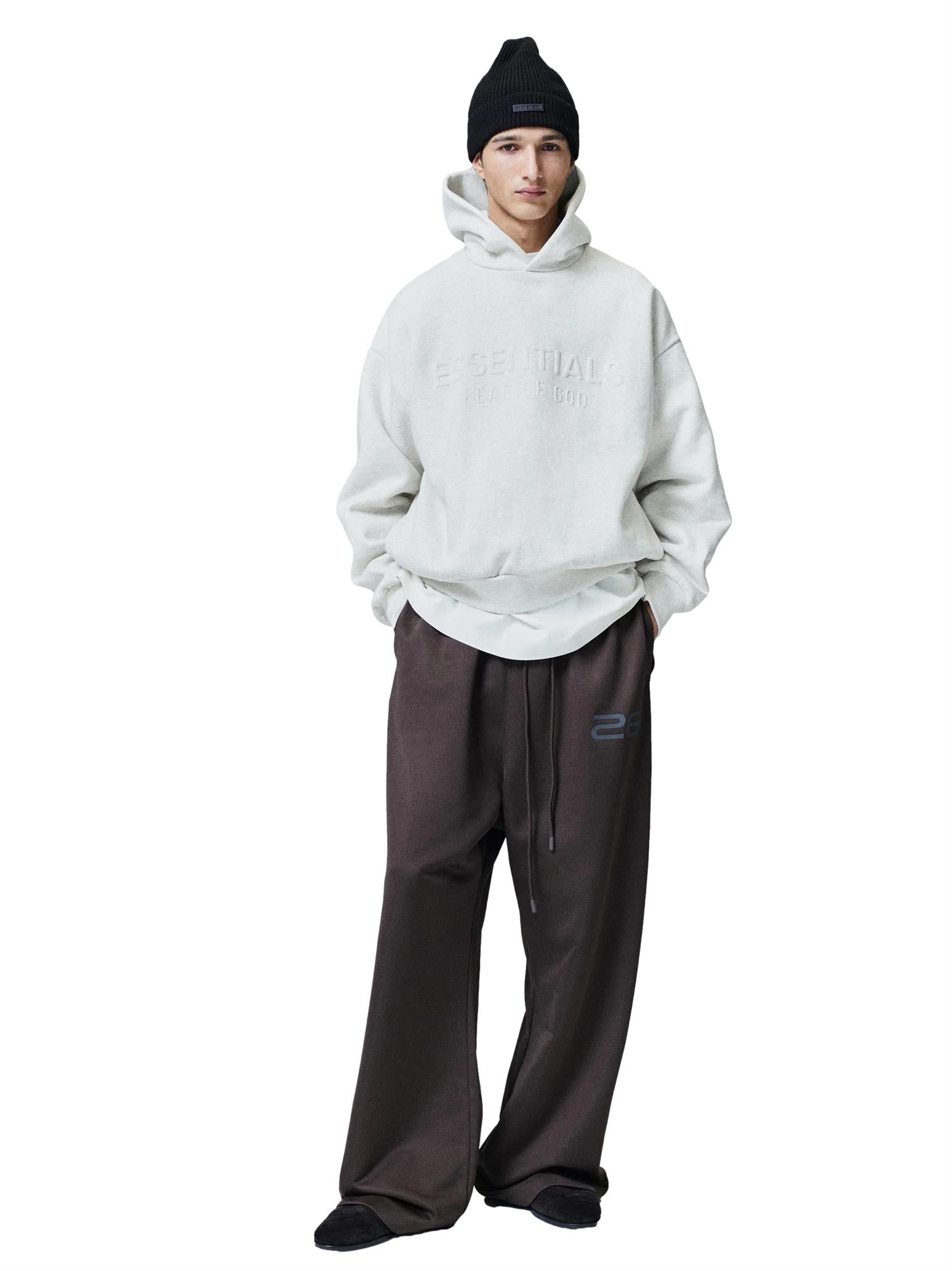 Fear of God Essentials Classic Hoodie Hettegenser Lys Grå Melert - modostore.no
