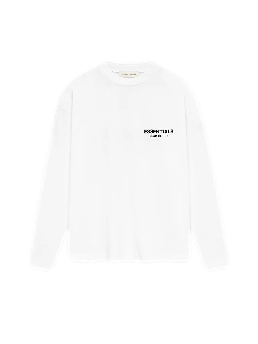 Fear of God Essentials Classic Long Sleeve Tee Longsleeve Hvit - modostore.no