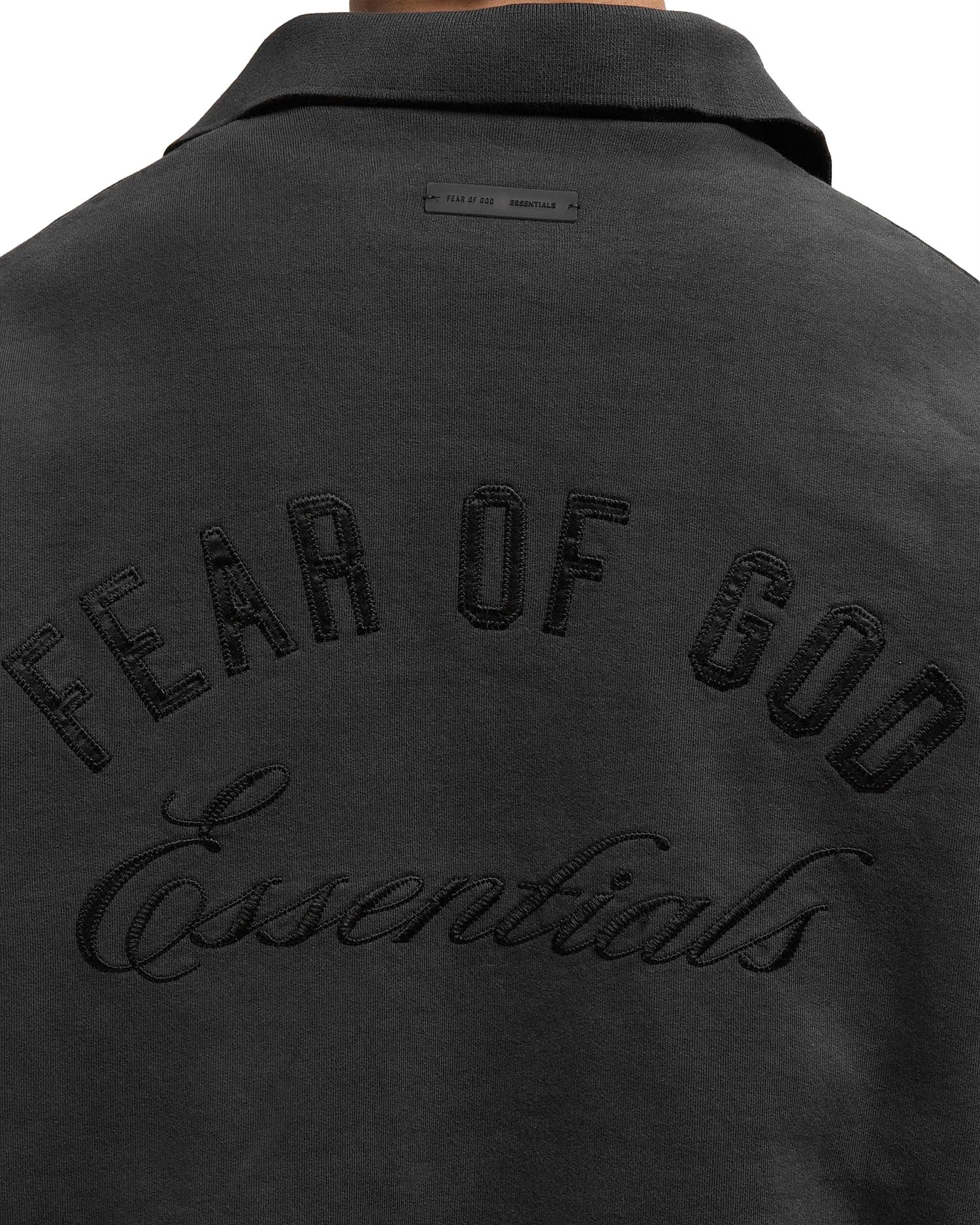 Fear of God Essentials Classic Polo Sweatshirt Genser Vasket Sort - modostore.no