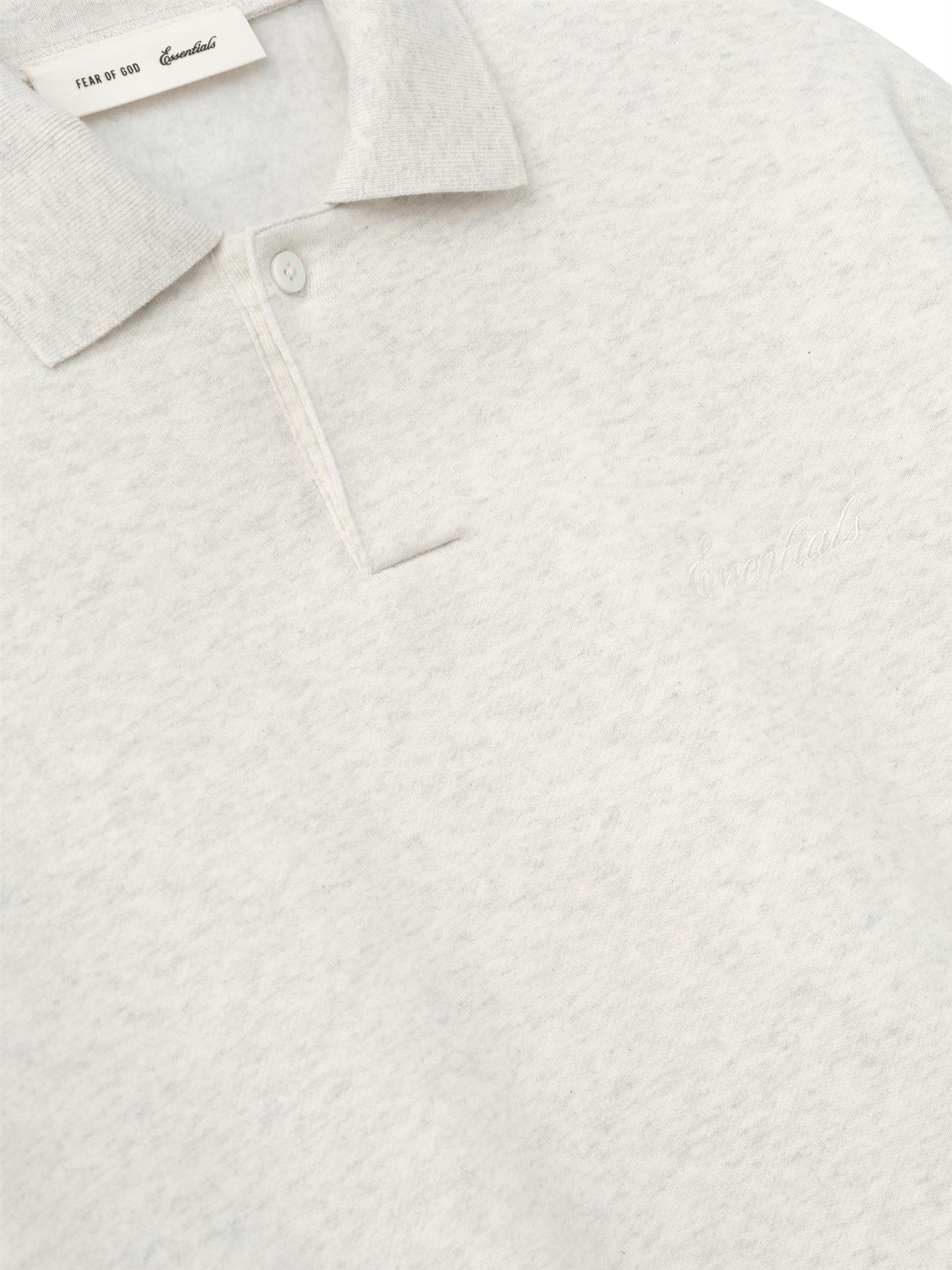 Fear of God Essentials Signature 90's Polo Sweatshirt Genser Lys Grå Melert - modostore.no