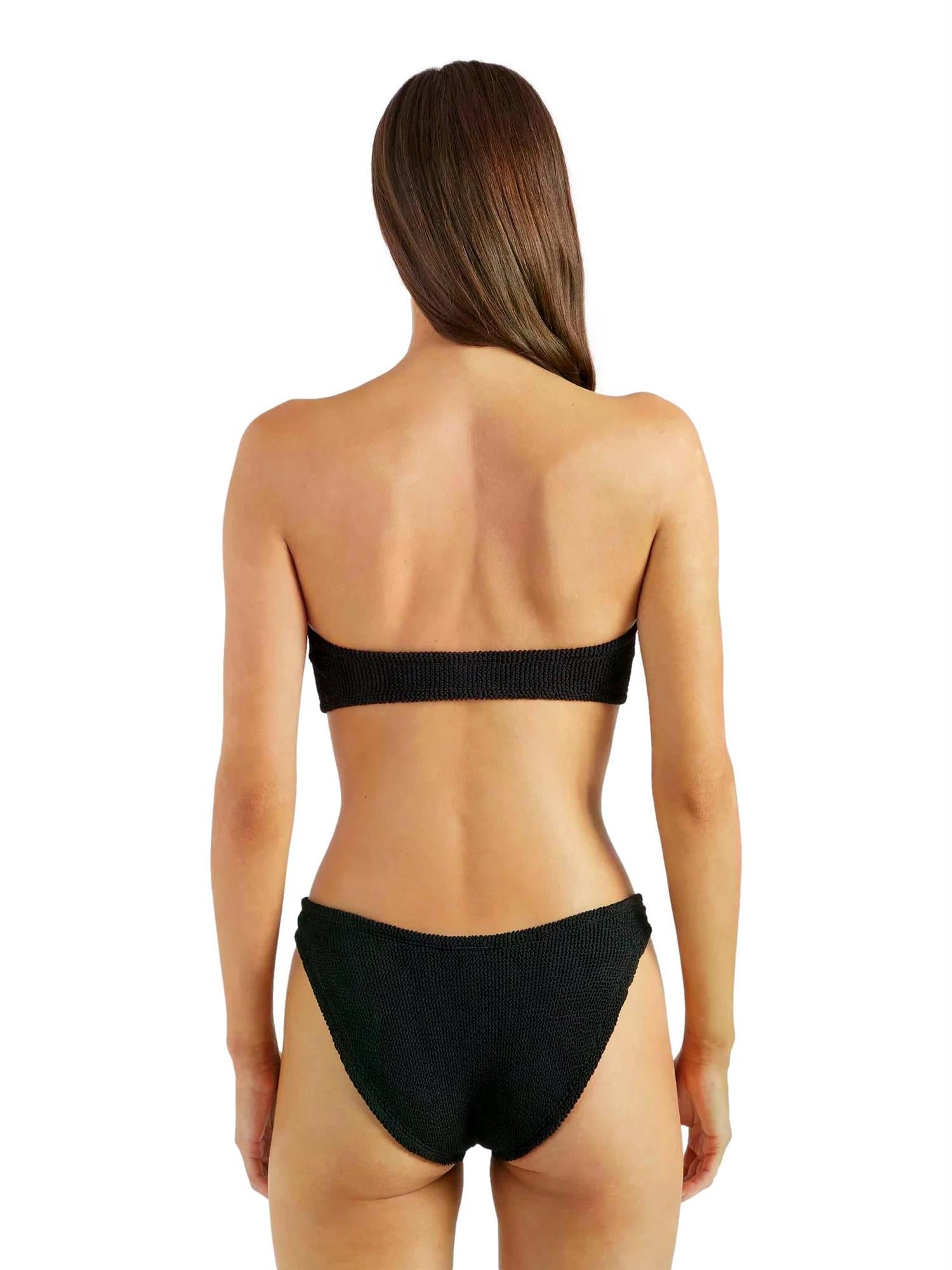 Sort Hunza G jean bikini i svart med tettsittende design, perfekt til sommerstrender og svømmeturer.
