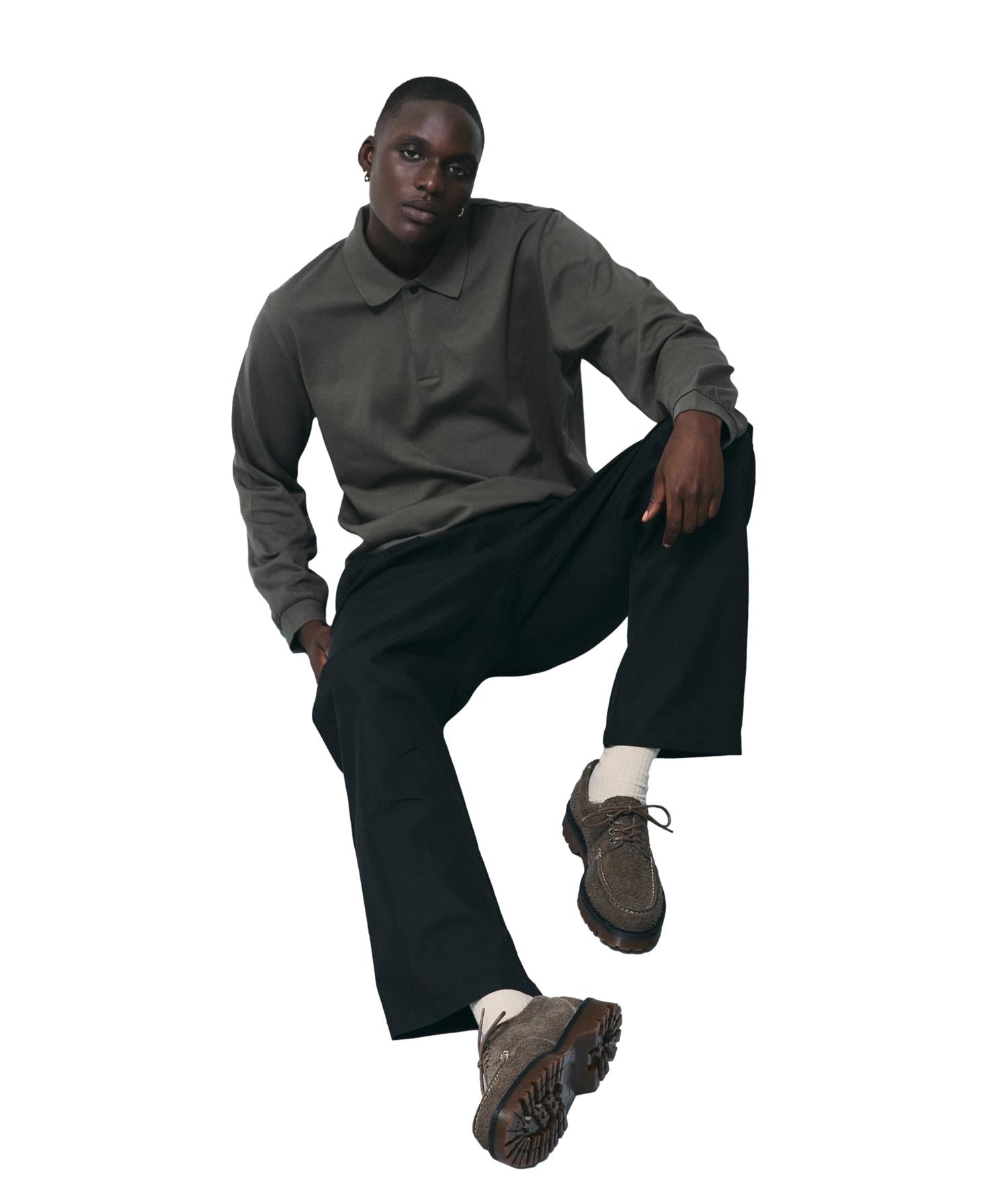 Garment Project Cliff LS Longsleeve Gråbrun - modostore.no