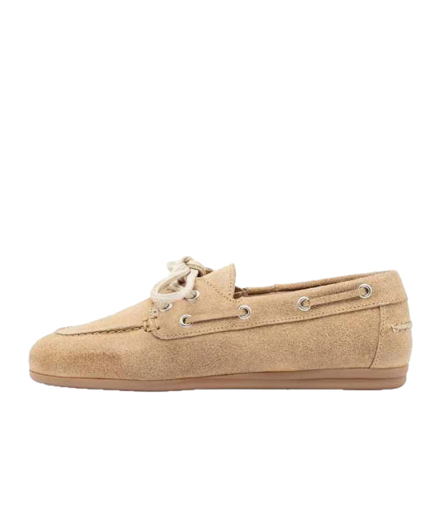 Garment Project Daisy Boat Shoe - Earth Suede Sko Beige - modostore.no