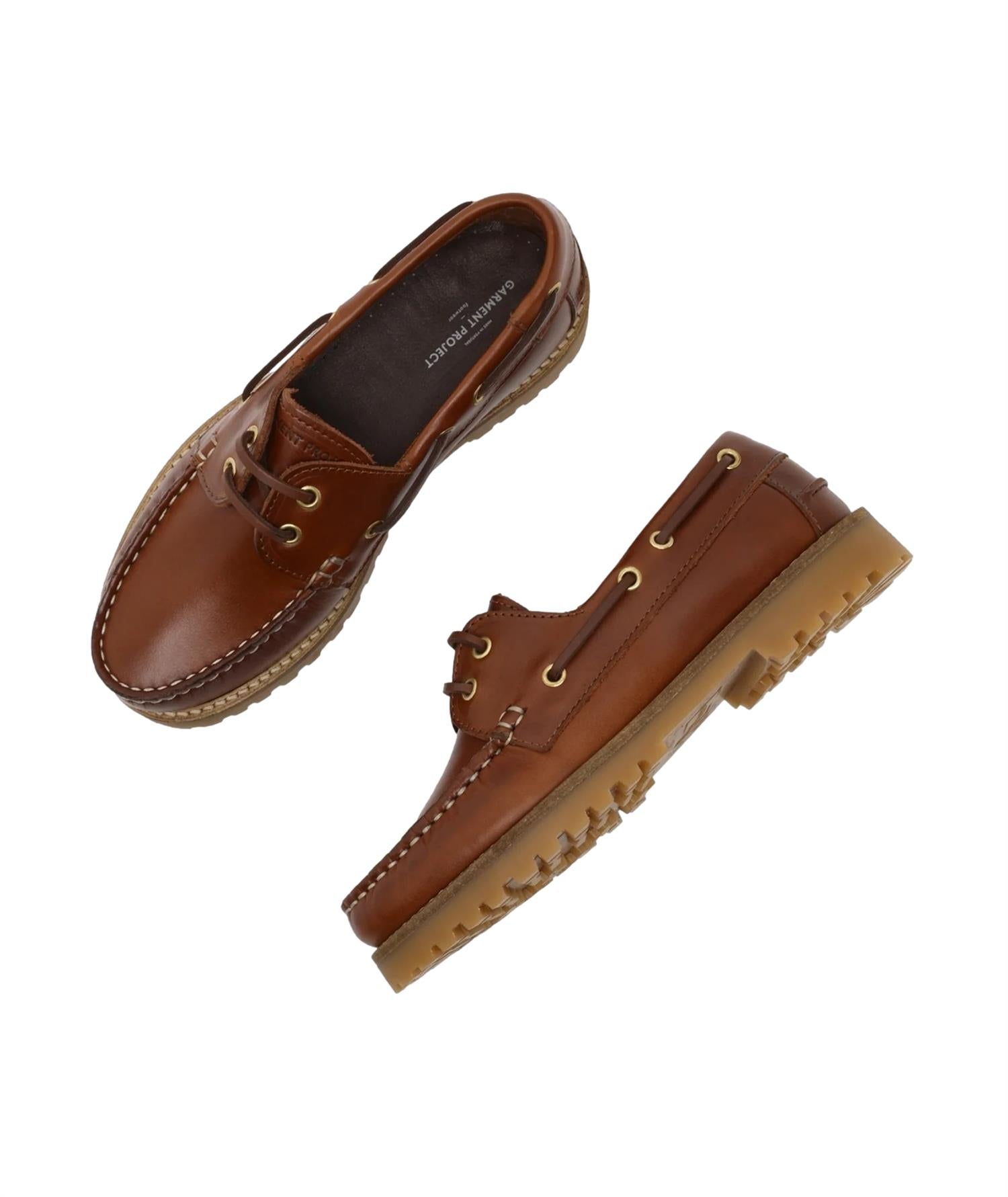 Garment Project Ollie Boat Shoe - Brown Leather Sko Brun - modostore.no