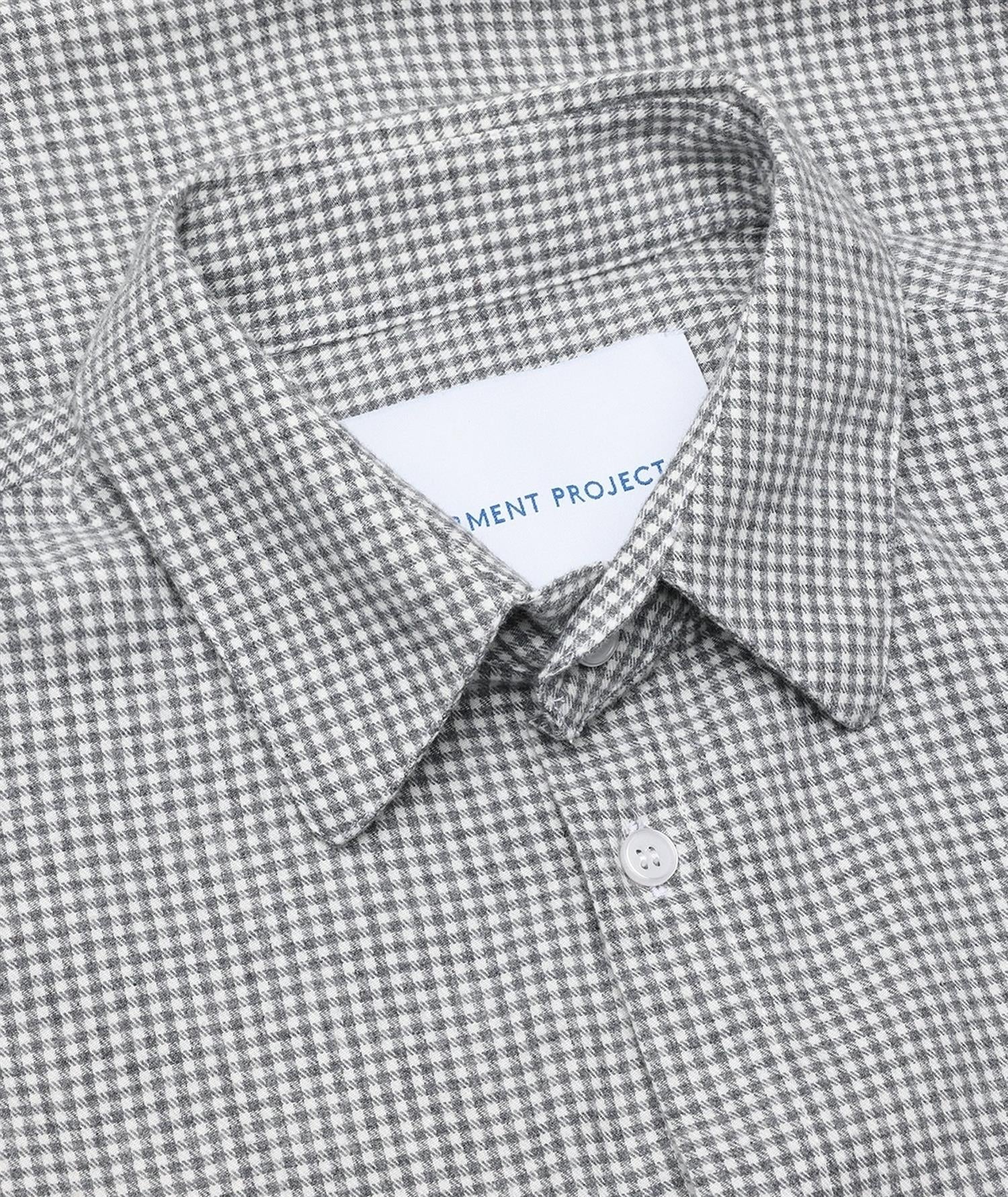 Garment Project Relaxed LS Button Down Shirt Skjorte Grå Mønster - modostore.no