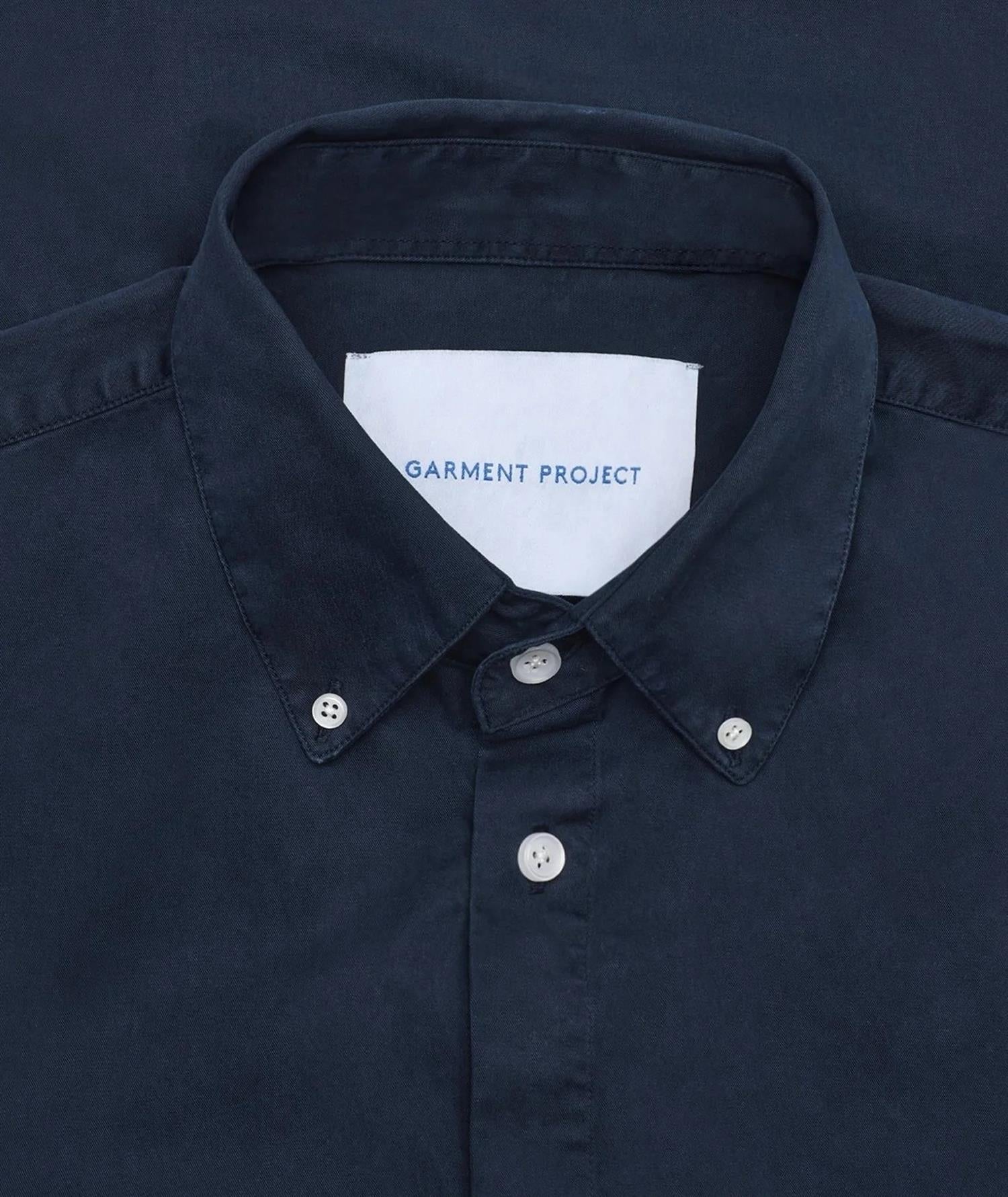 Garment Project Relaxed LS Button Down Shirt Skjorte Navy - modostore.no
