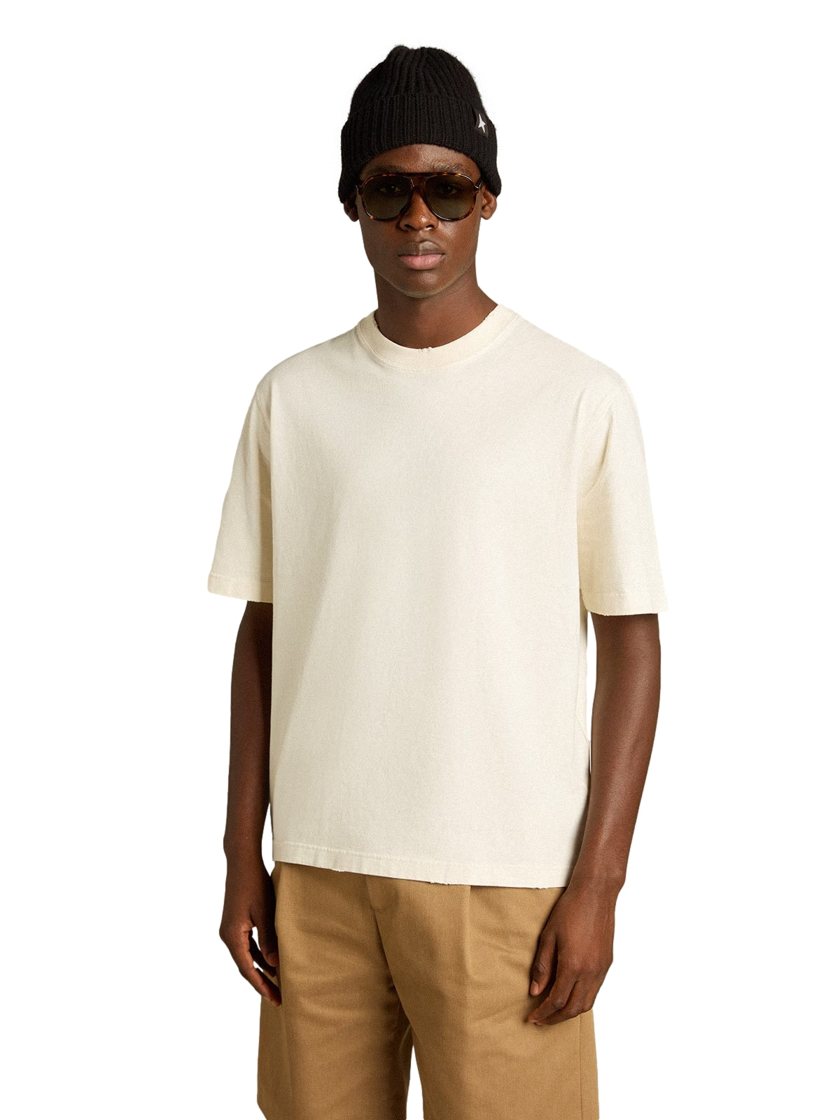 Golden Goose Relaxed-fit T-shirt logo Patch. T-shirt Off-White - modostore.no
