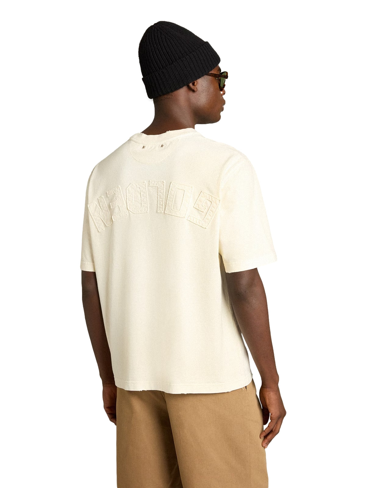 Golden Goose Relaxed-fit T-shirt logo Patch. T-shirt Off-White - modostore.no