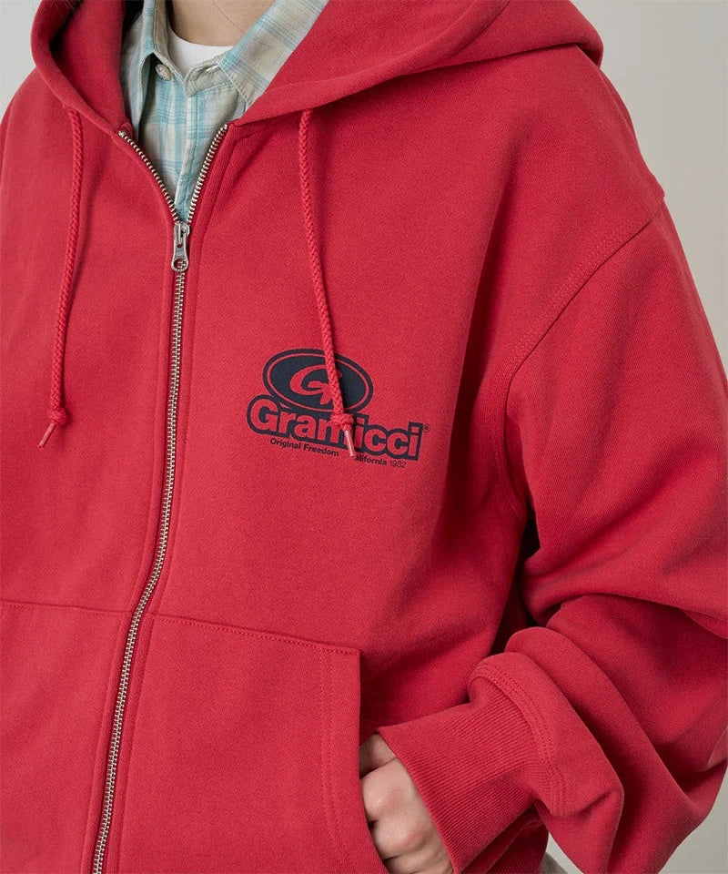 Gramicci '82 Zip Hooded Sweatshirt Crimson Red Genser Rød - modostore.no