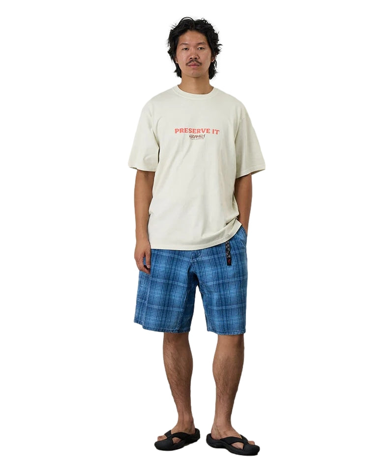 Gramicci Footprints Tee Pigment Dyed T-shirt Beige - modostore.no