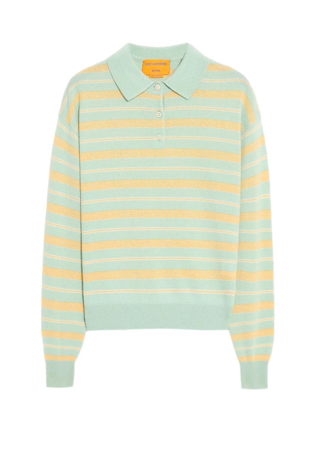Guest In Residence Collegiate Stripe Polo Genser Pastellgrønn - modostore.no