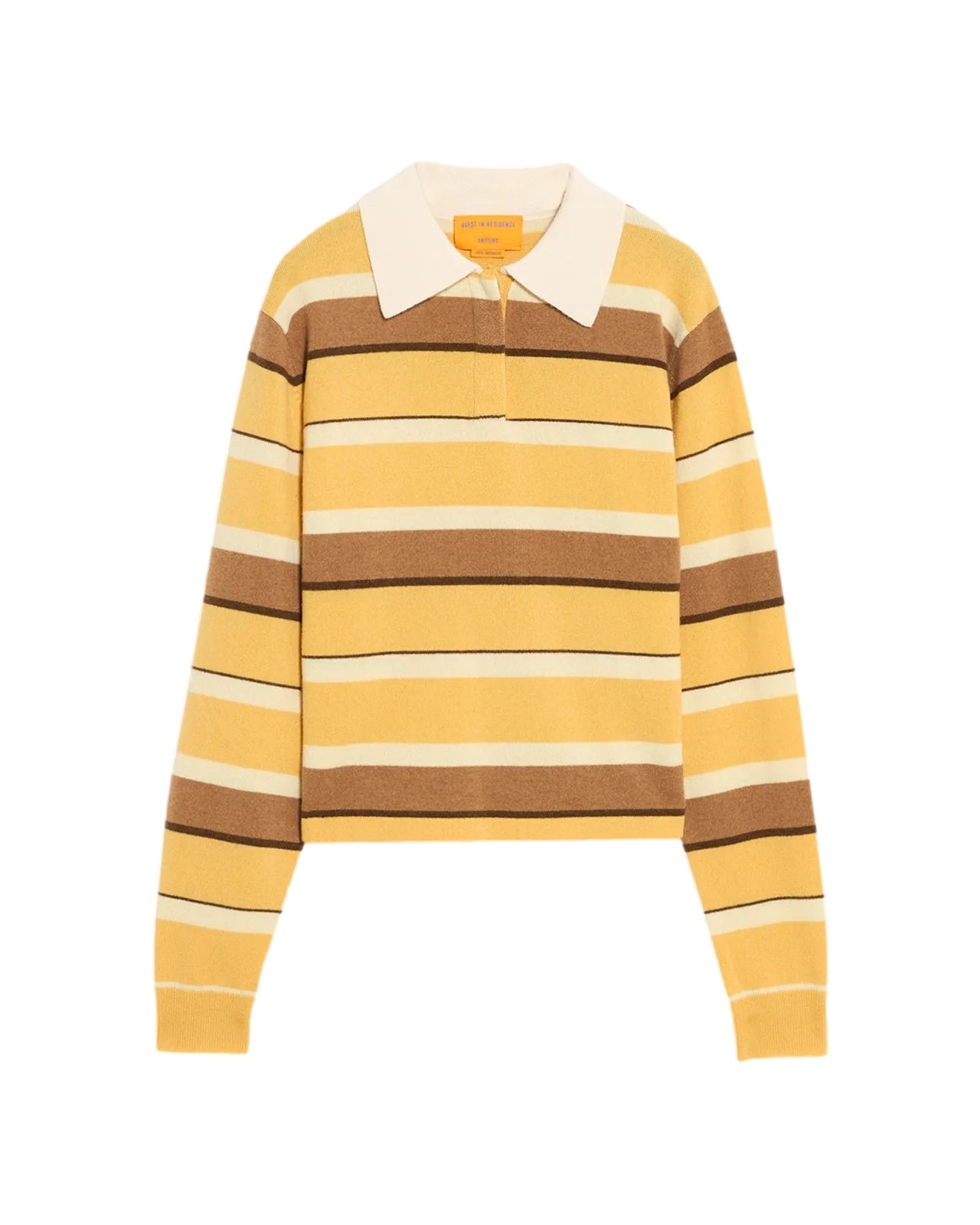 Guest In Residence Cropped Stripe Rugby Genser Brun/Gul - modostore.no