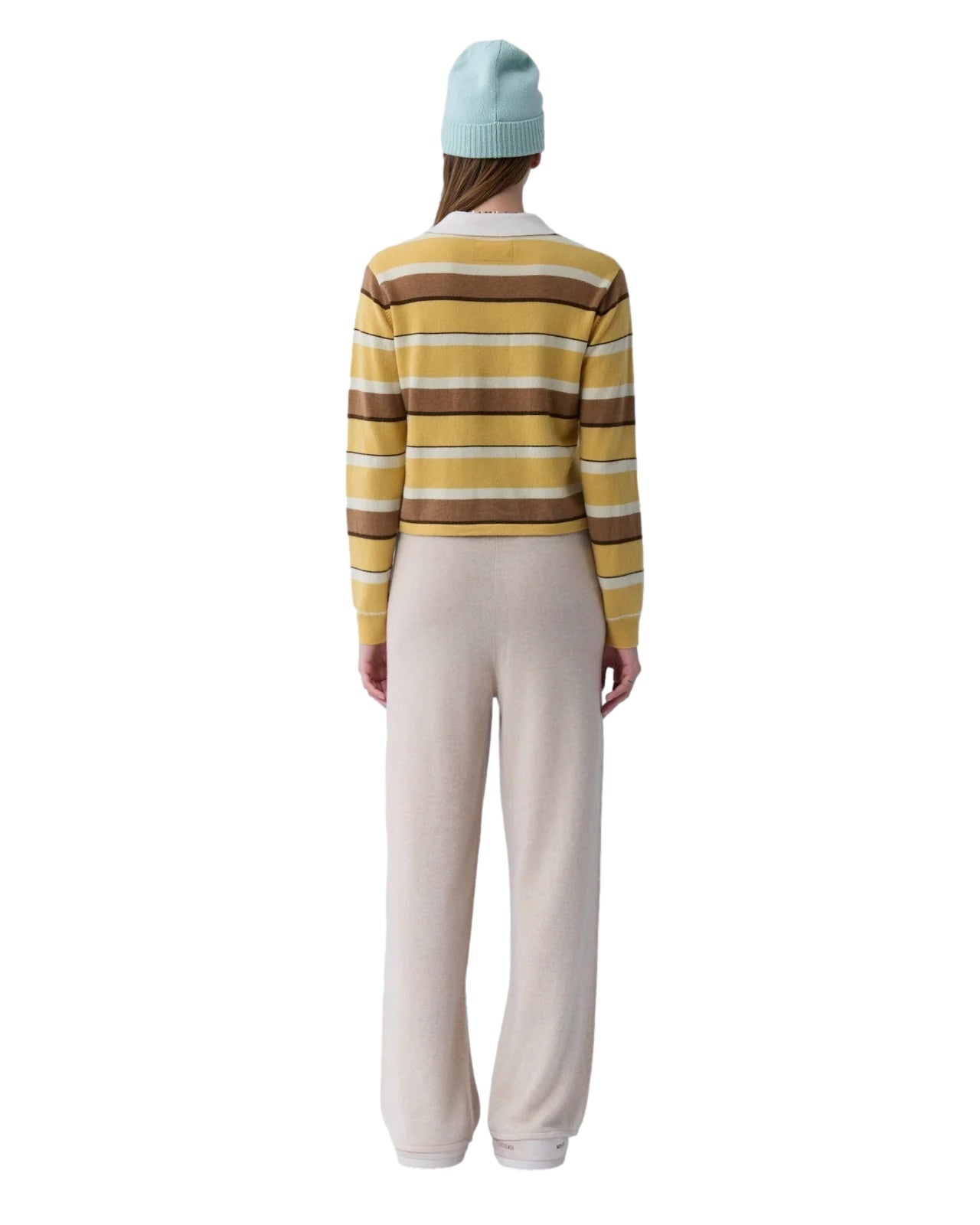 Guest In Residence Cropped Stripe Rugby Genser Brun/Gul - modostore.no