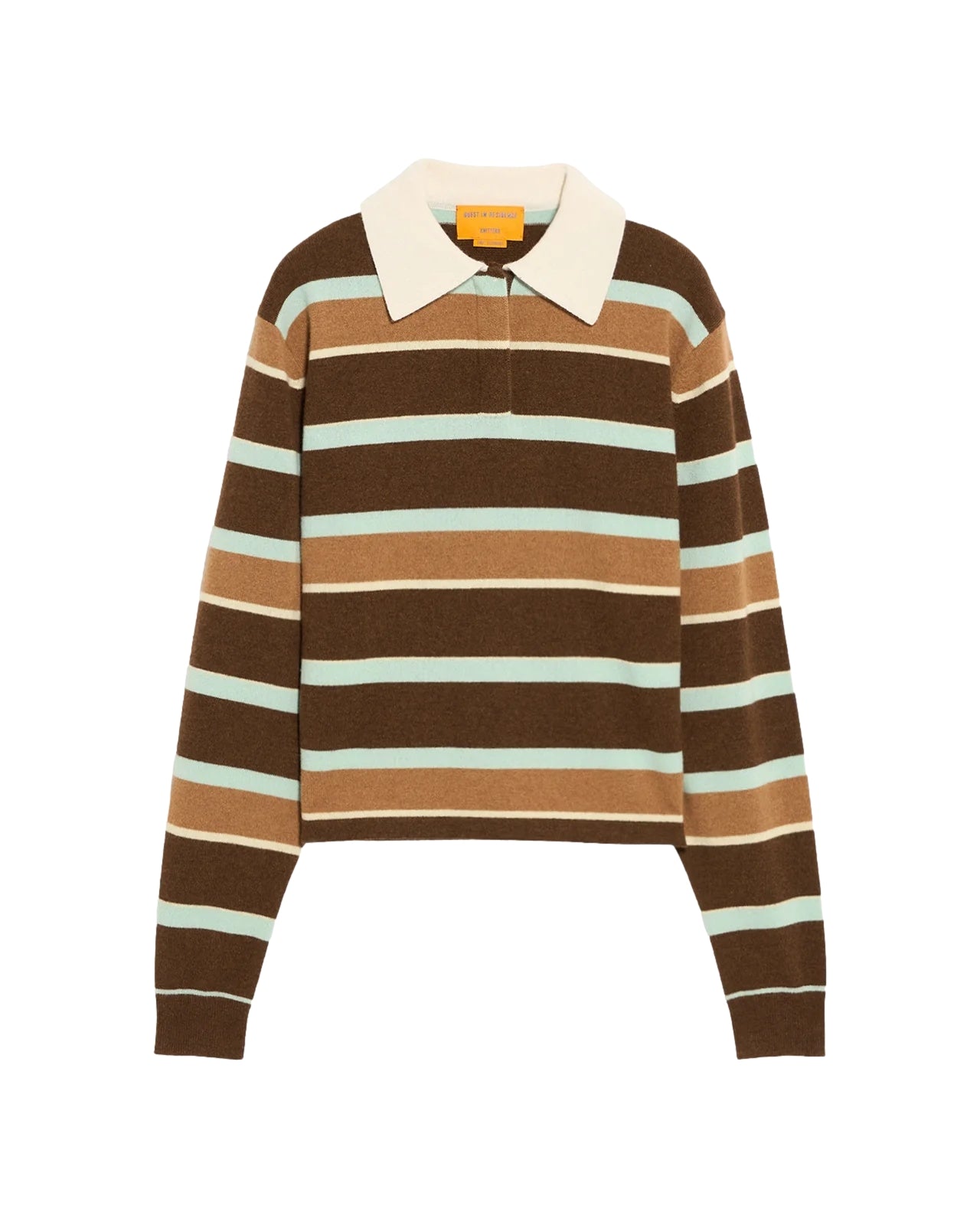 Guest In Residence Cropped Stripe Rugby Genser Brun Mønster - modostore.no