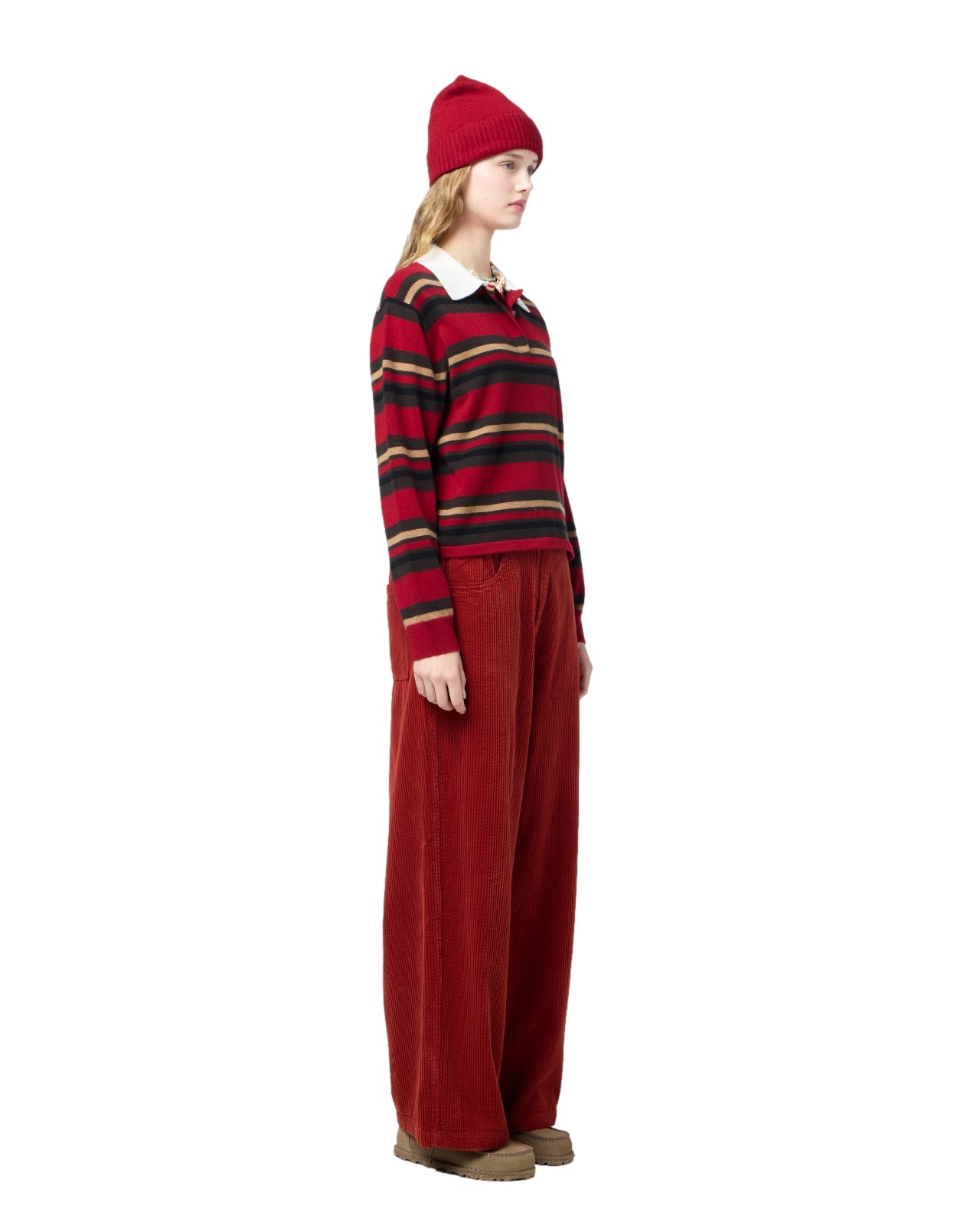 Guest In Residence Cropped Stripe Rugby Genser Rødt Mønster - modostore.no