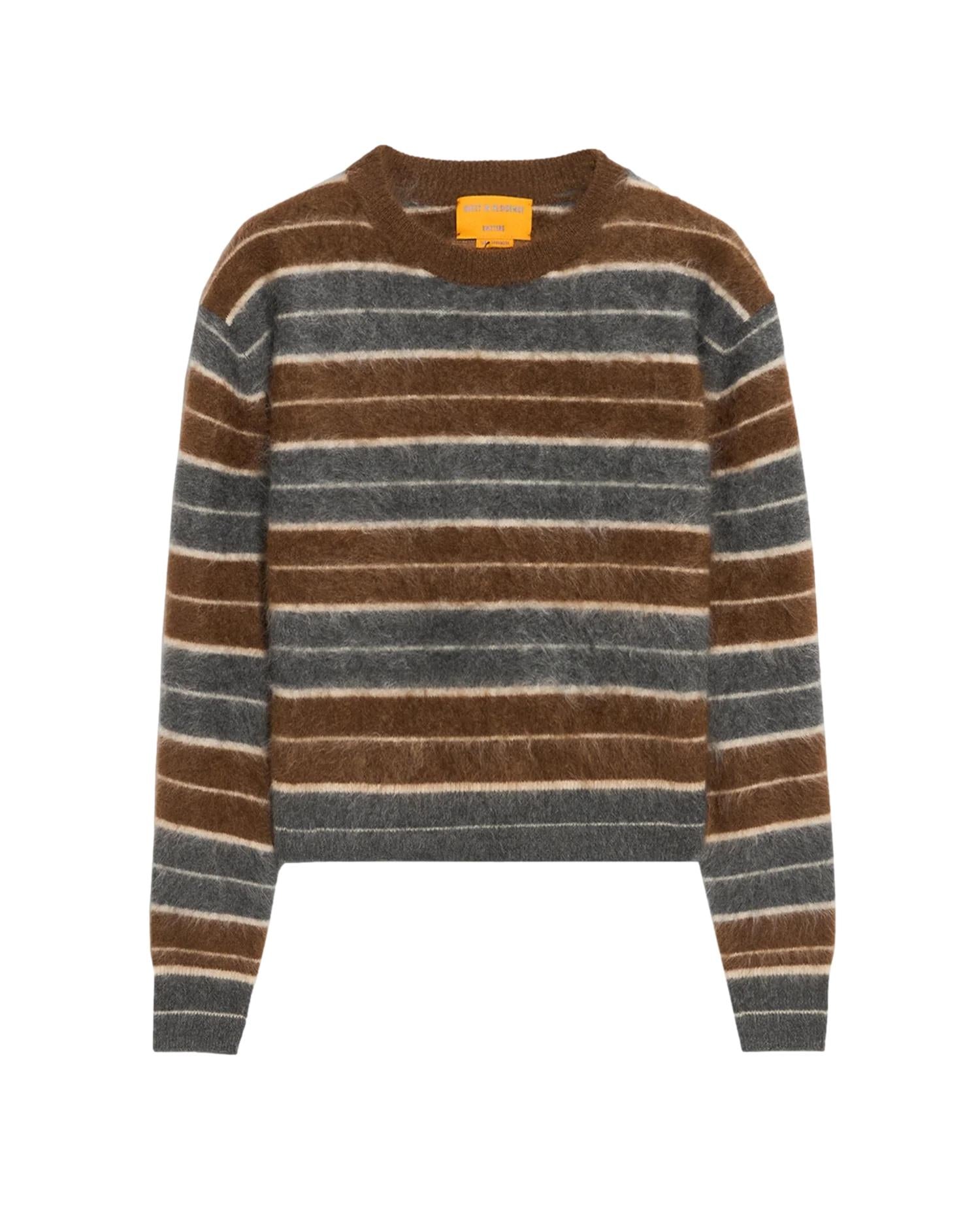 Guest In Residence Grizzly Stripe Crew Genser Brun Mønster - modostore.no