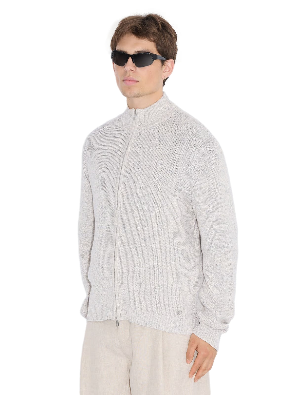 Holzweiler Atlantic Zip Cardigan Cardigan Beige Grå - modostore.no