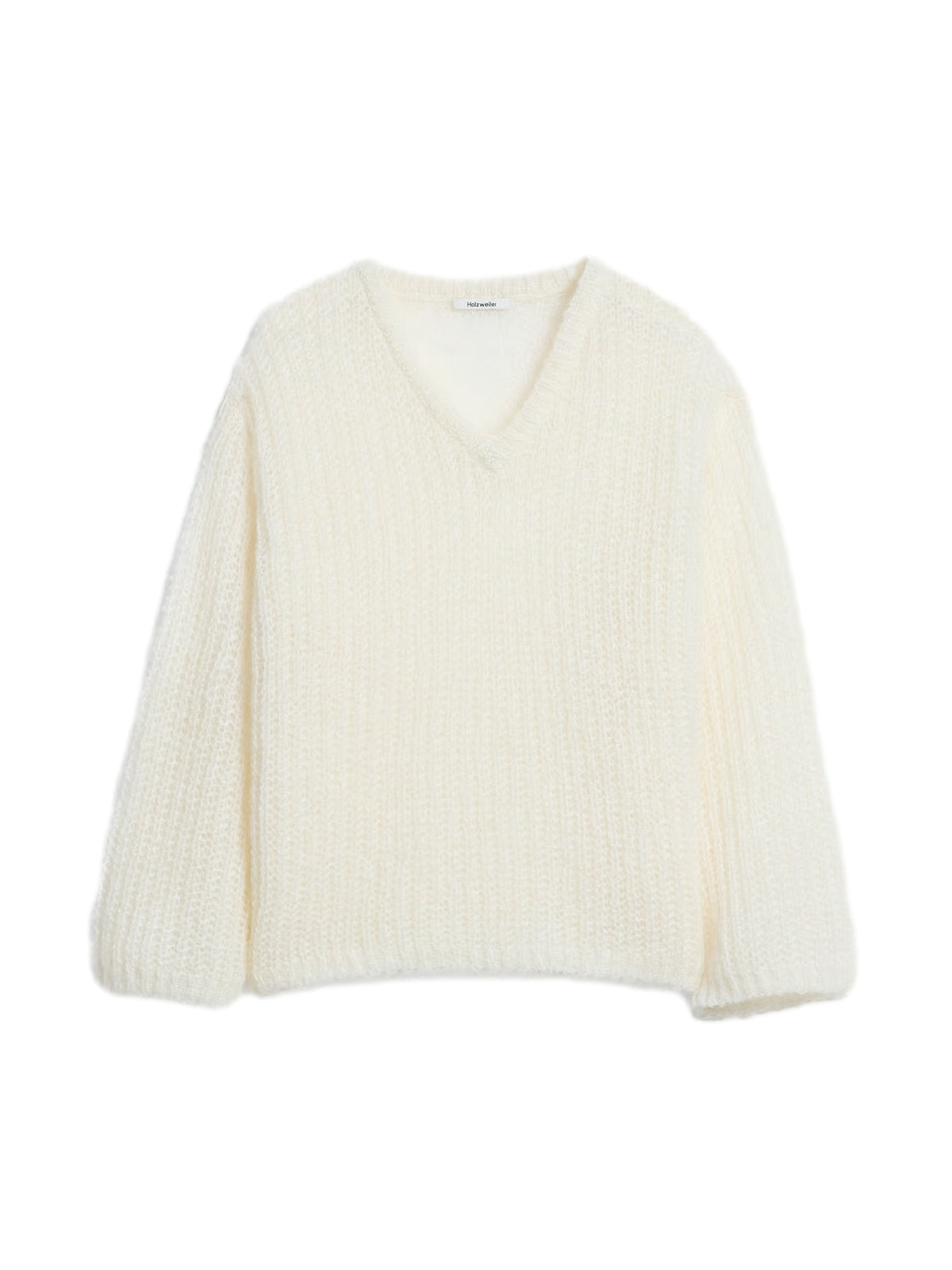 Holzweiler Boxy Mohair V-Neck Genser Off-White - modostore.no