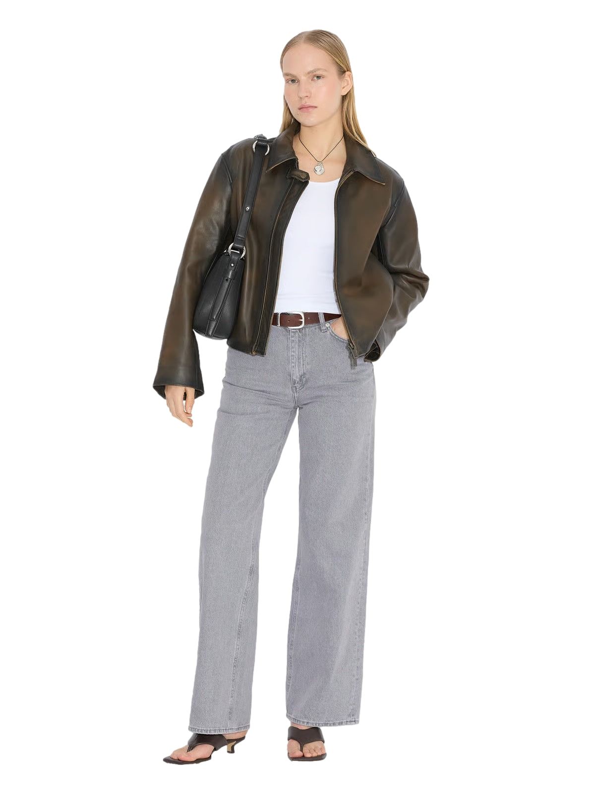Holzweiler Cia Leather Jacket Jakke Brun - modostore.no