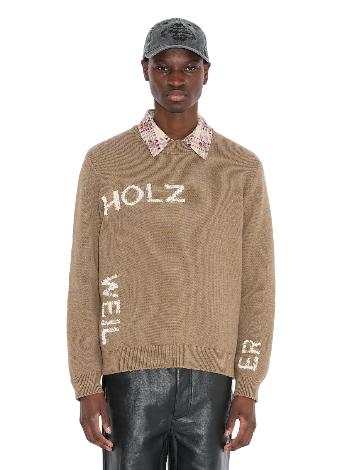 Holzweiler Haza Summer Logo Crew Genser Lysebrun - modostore.no