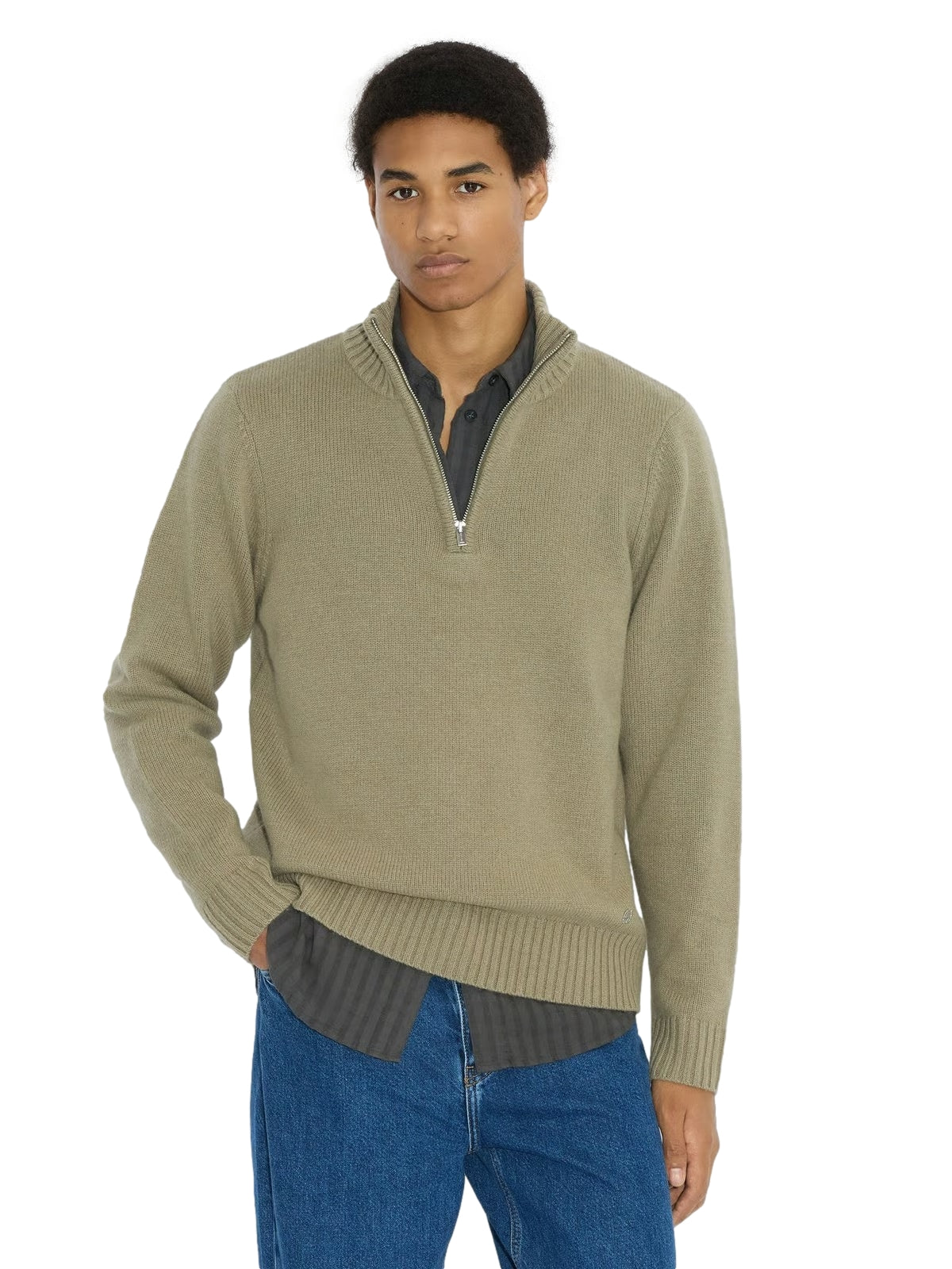 Holzweiler M. Wool Half Zip Genser Grønn - modostore.no