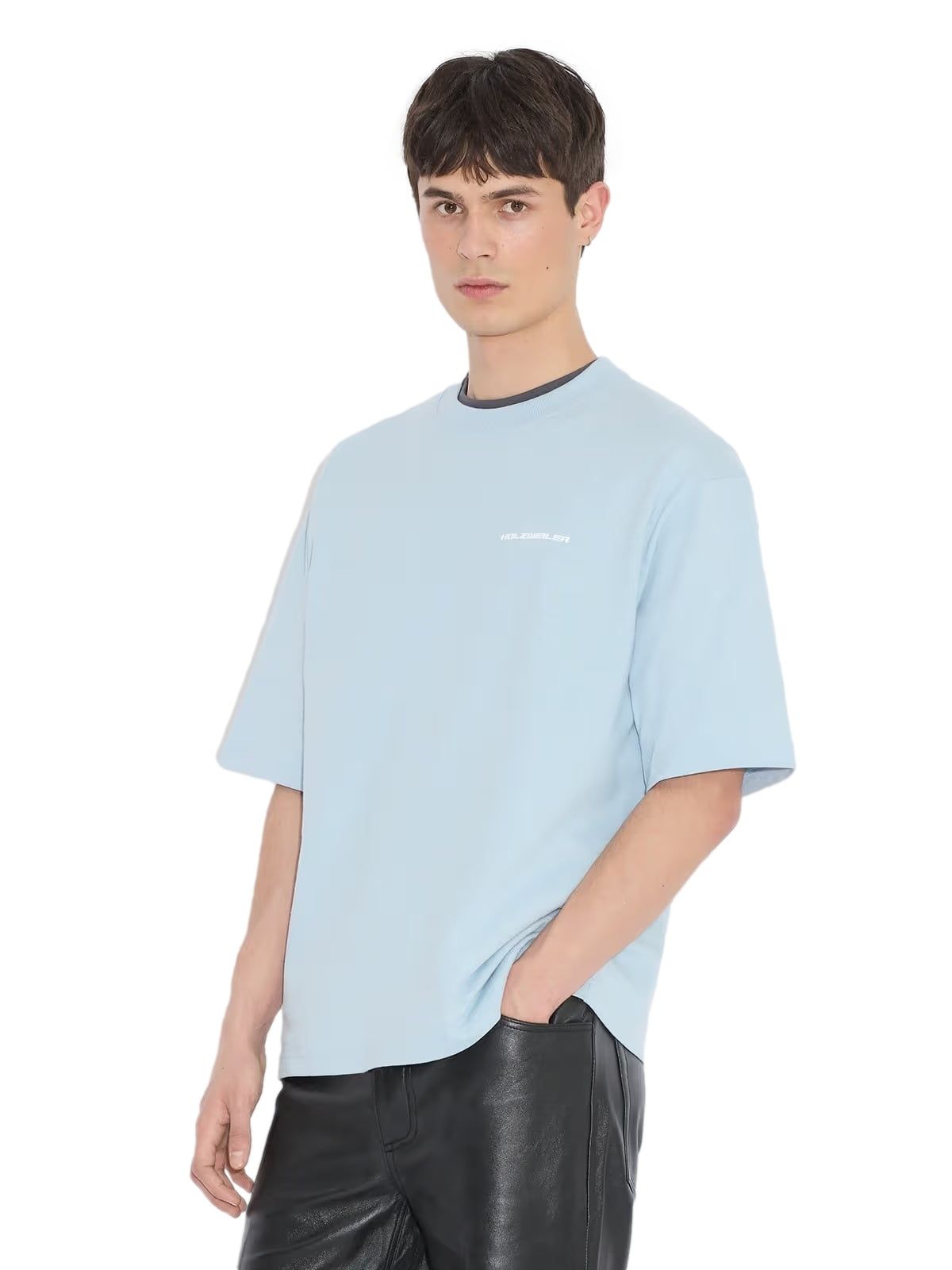 Holzweiler Ranger Sugarsnap T-skjorte i lyseblå, myk bomullsdesign, perfekt for casual bruk, med logo foran.