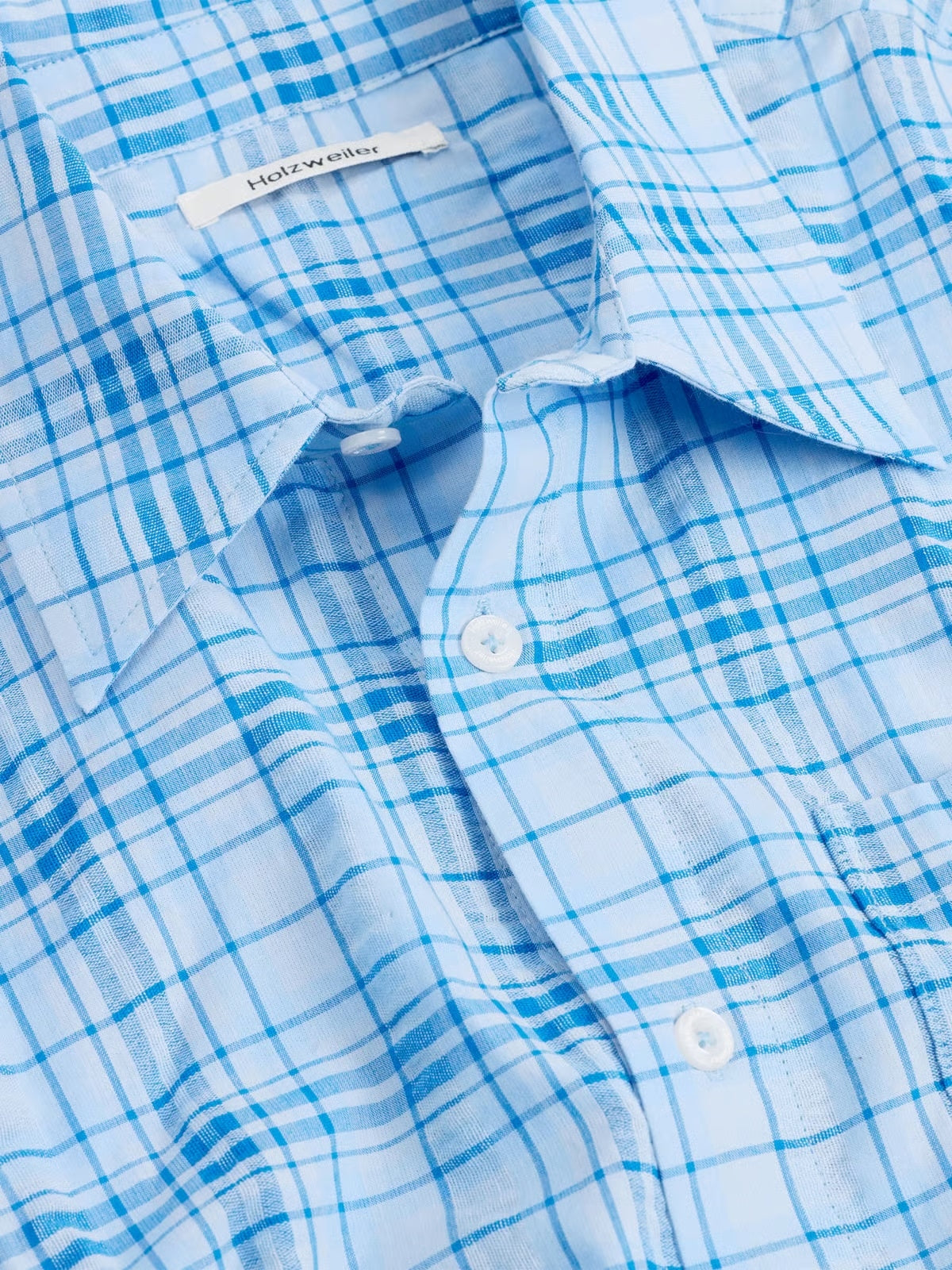 Holzweiler Regular Check Shirt Skjorte Blå - modostore.no