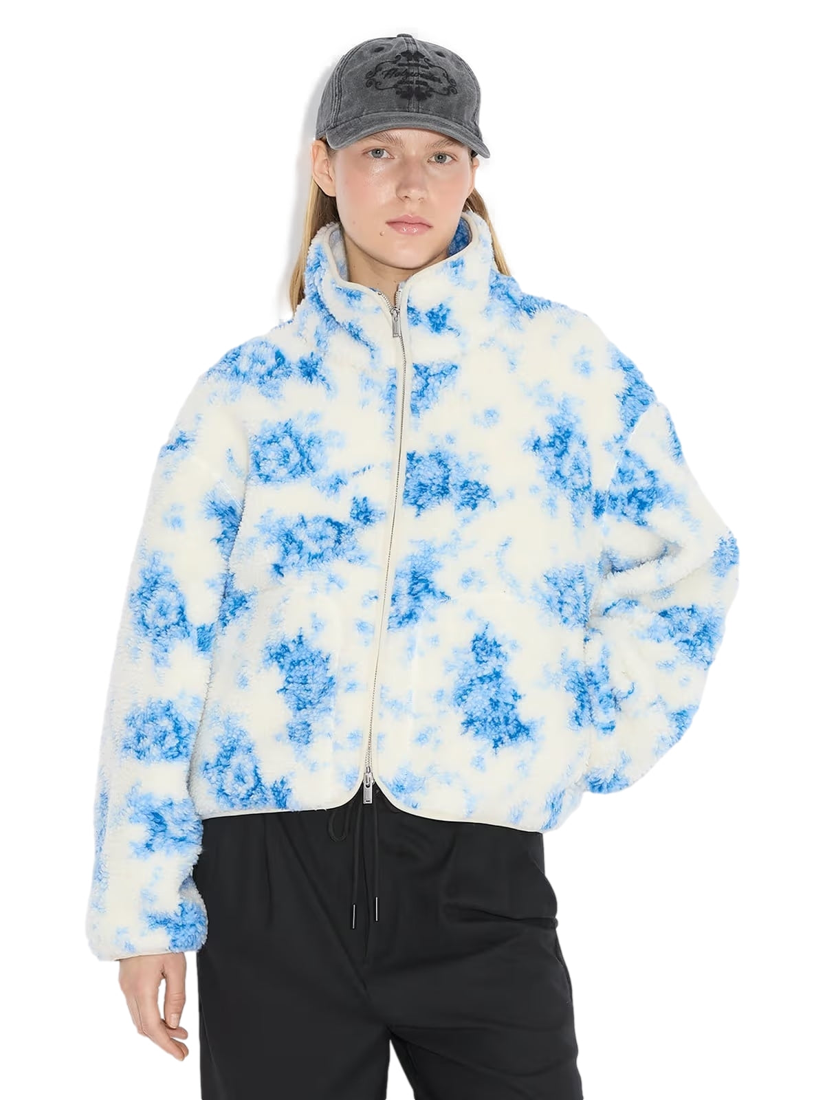 Holzweiler Rype Fleece Jacket Jakke Hvit Og Blå - modostore.no